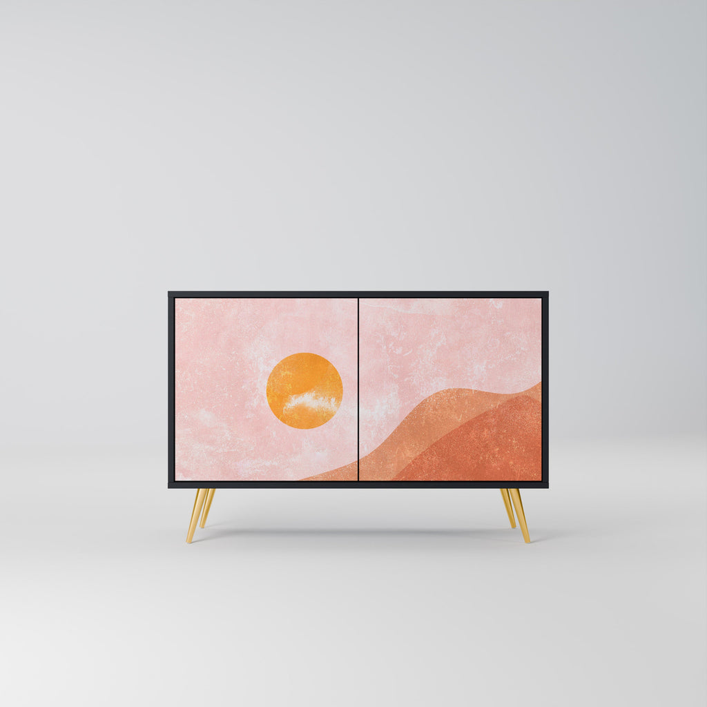 LUMINOUS SUNLIGHT 2-Door Sideboard in Black Finish