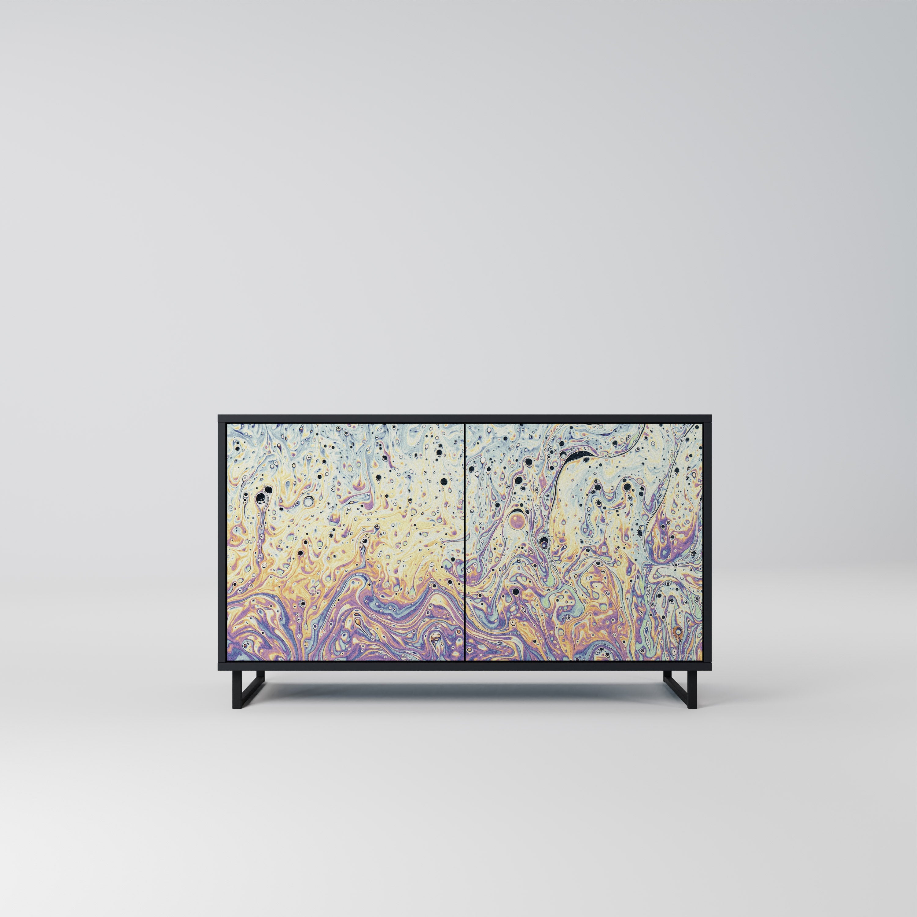 MOSAIC OF COLORS 2-Door Sideboard in Black Finish