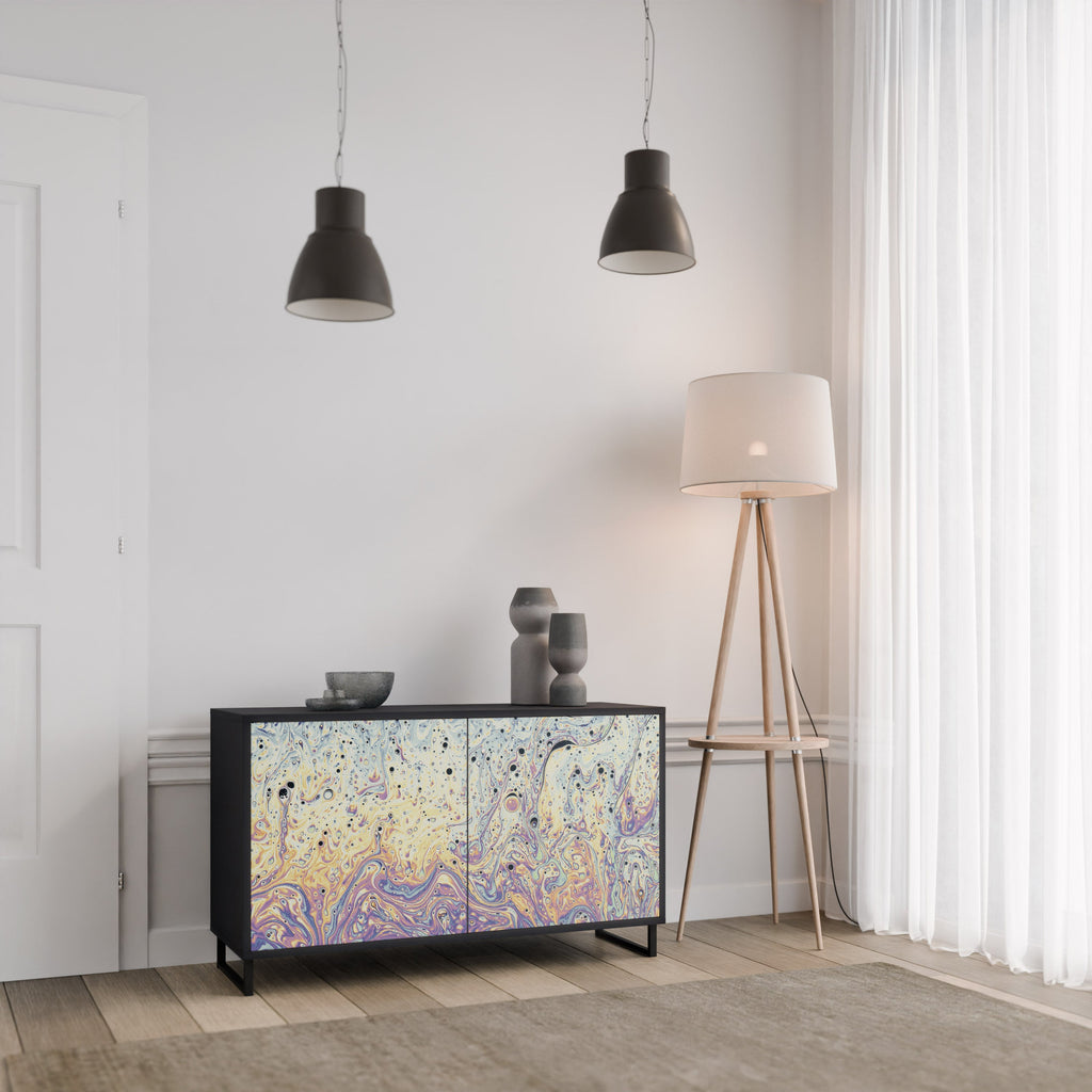 Buffet 2 portes MOSAIC OF COLORS en finition noire