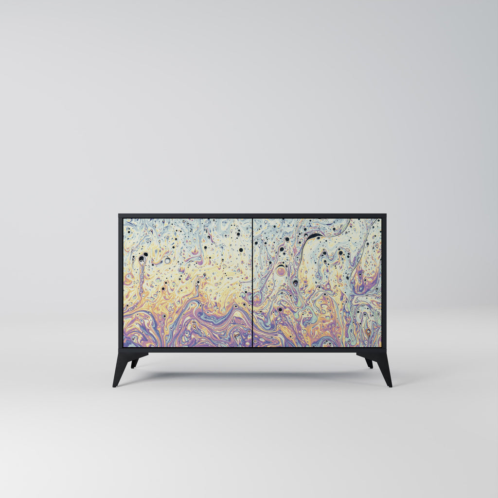 Buffet 2 portes MOSAIC OF COLORS en finition noire