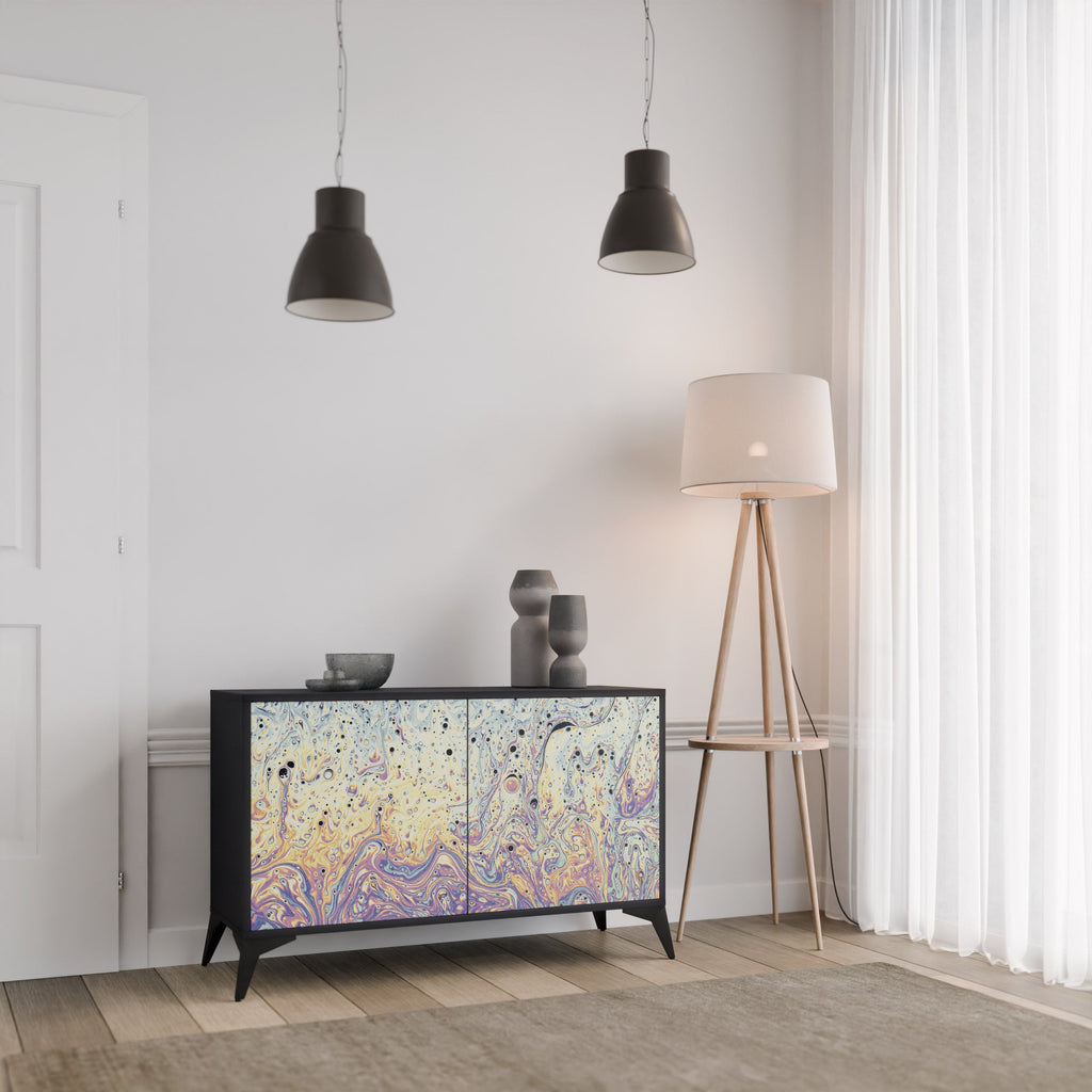 Buffet 2 portes MOSAIC OF COLORS en finition noire