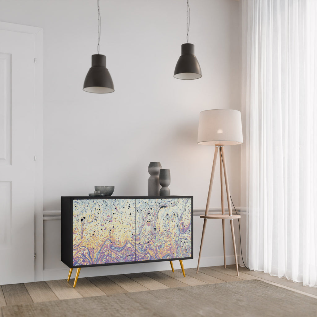 Buffet 2 portes MOSAIC OF COLORS en finition noire