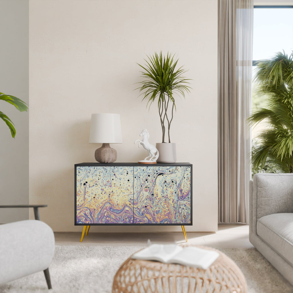 Buffet 2 portes MOSAIC OF COLORS en finition noire