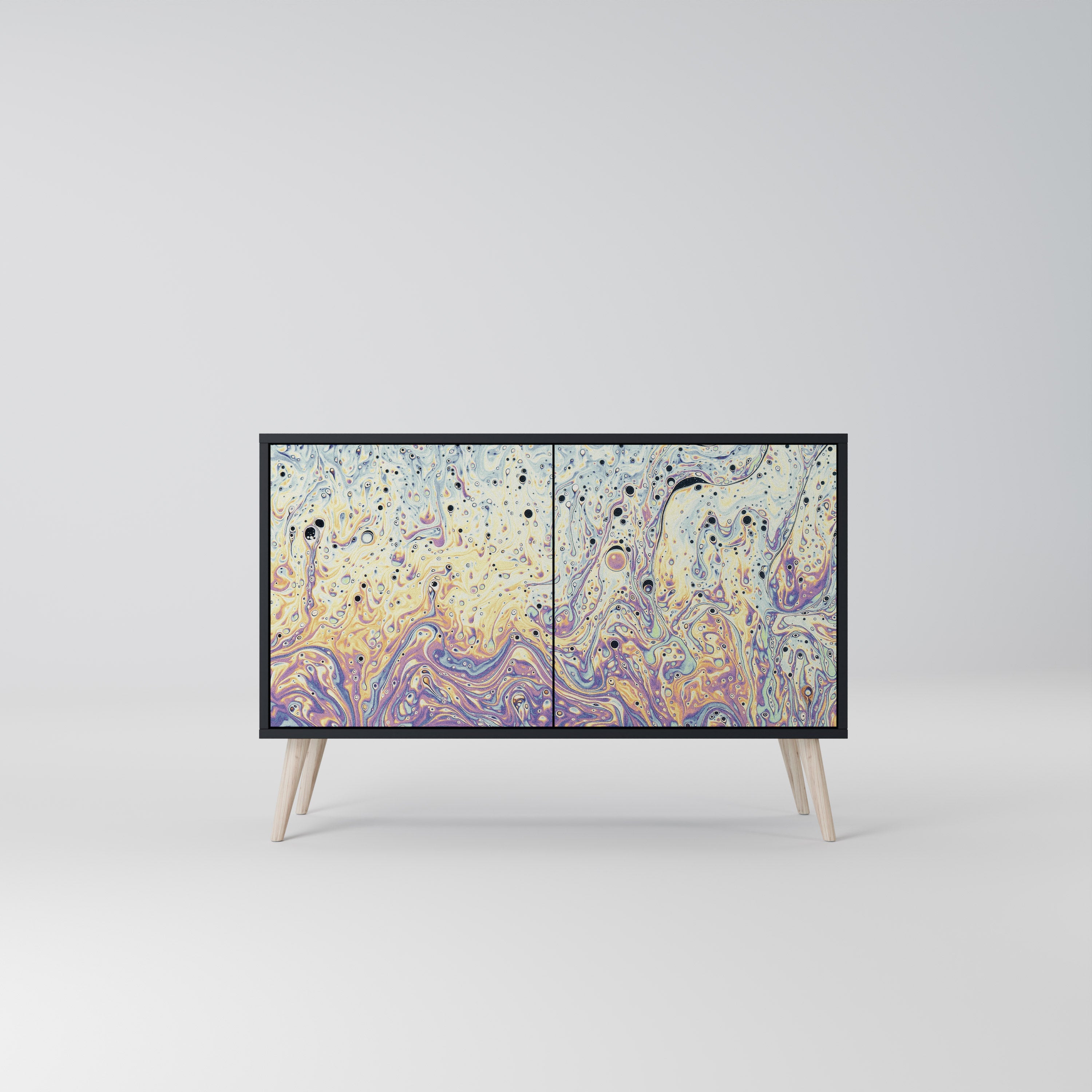 MOSAIC OF COLORS 2-Door Sideboard in Black Finish