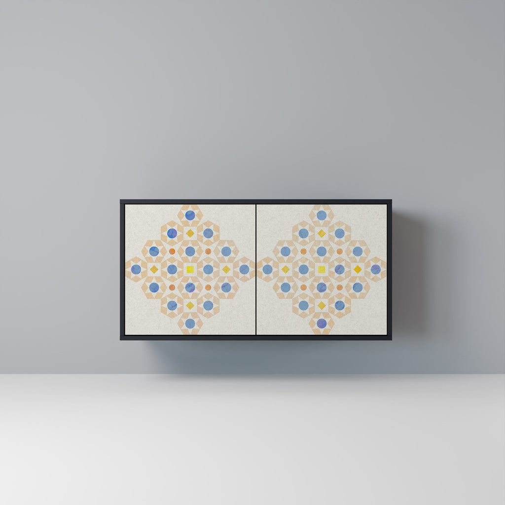 PATTERNED PRISM 2-Door Sideboard in Black Finish