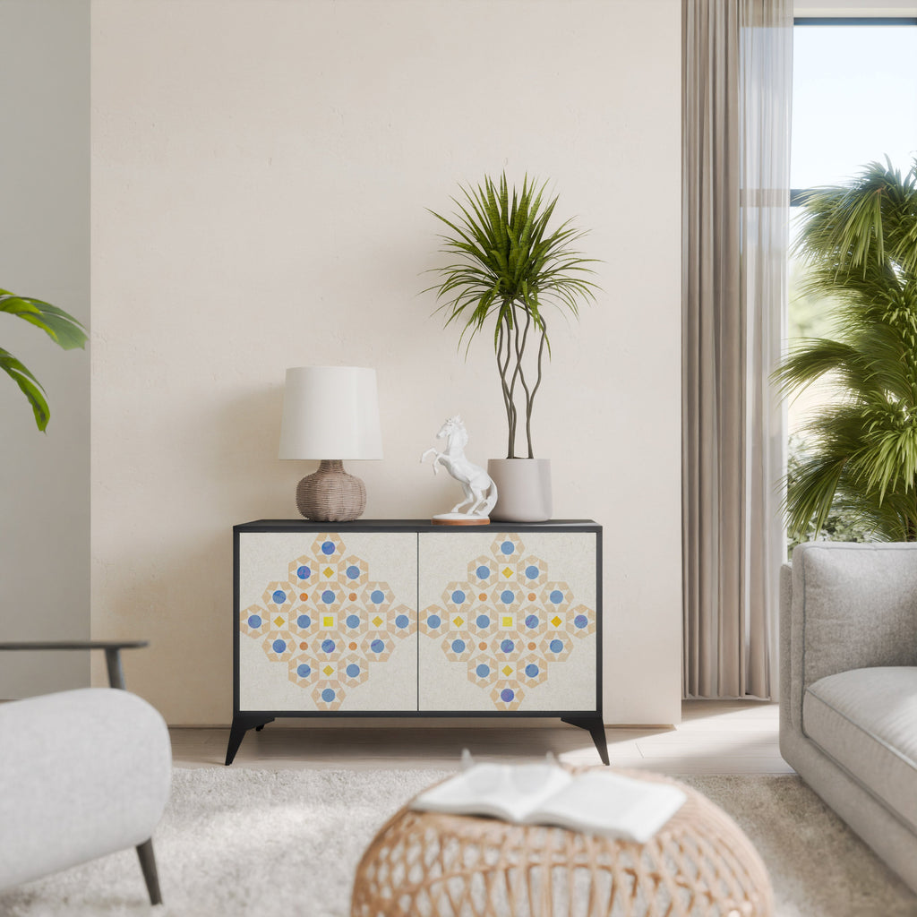PATTERNED PRISM 2-Door Sideboard in Black Finish