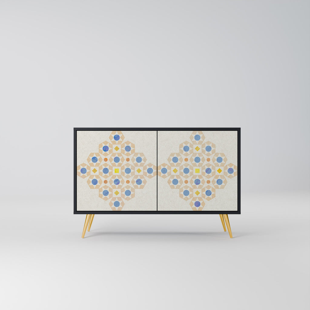 PATTERNED PRISM 2-Door Sideboard in Black Finish