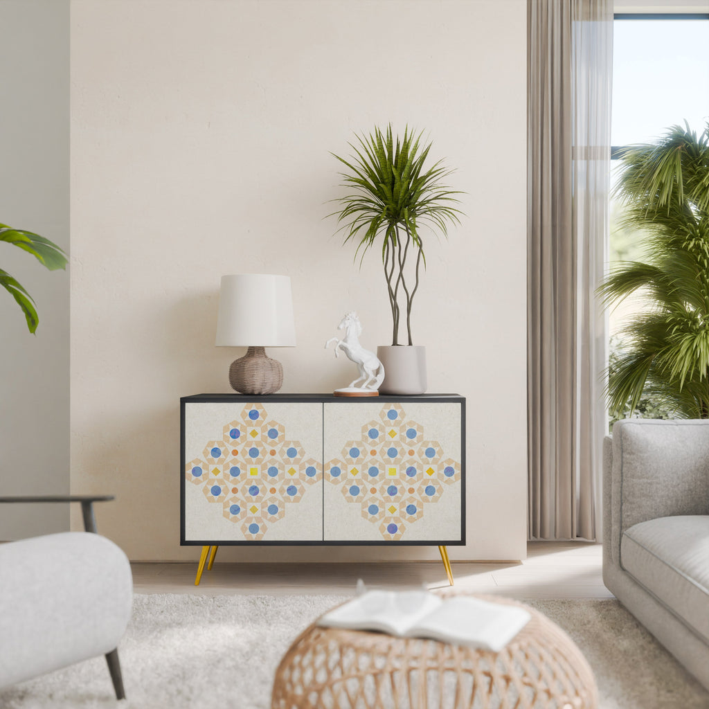 PATTERNED PRISM 2-Door Sideboard in Black Finish