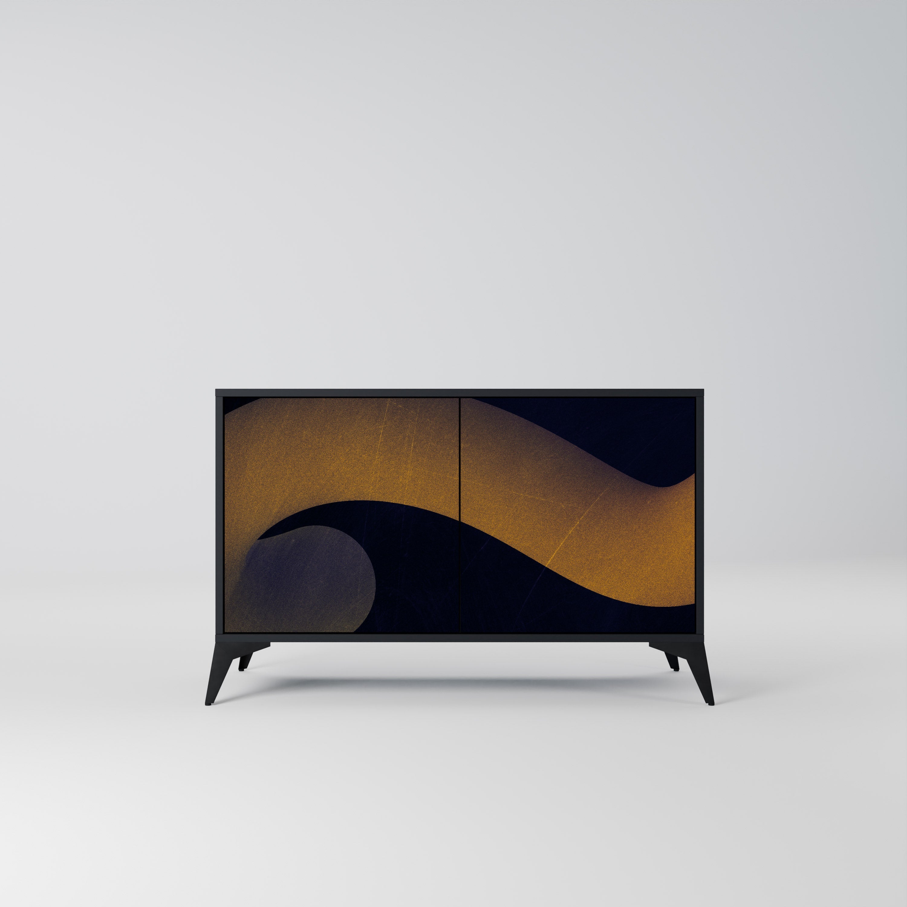 HOLLOW TIME 2-Door Sideboard in Black Finish