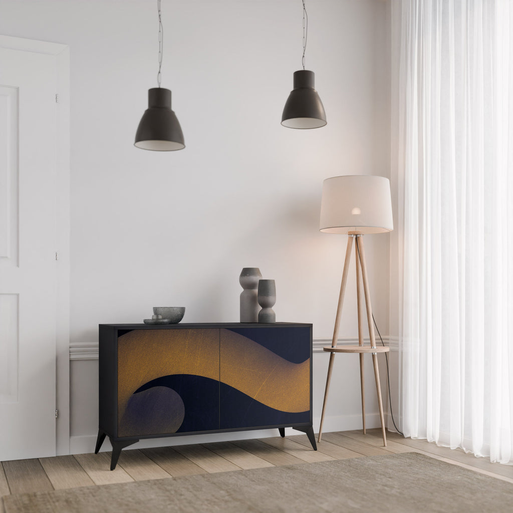 HOLLOW TIME 2-Door Sideboard in Black Finish