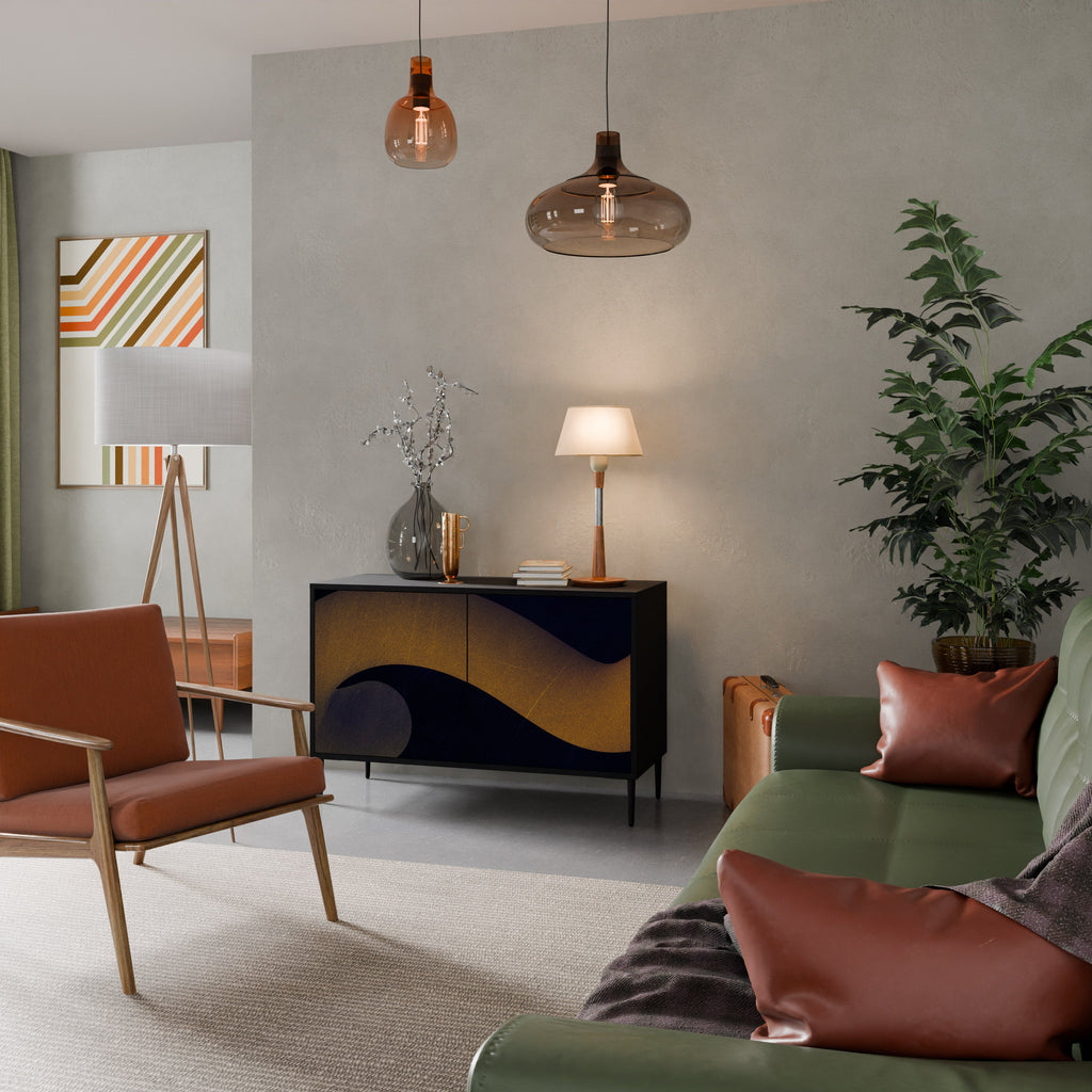 HOLLOW TIME 2-Door Sideboard in Black Finish