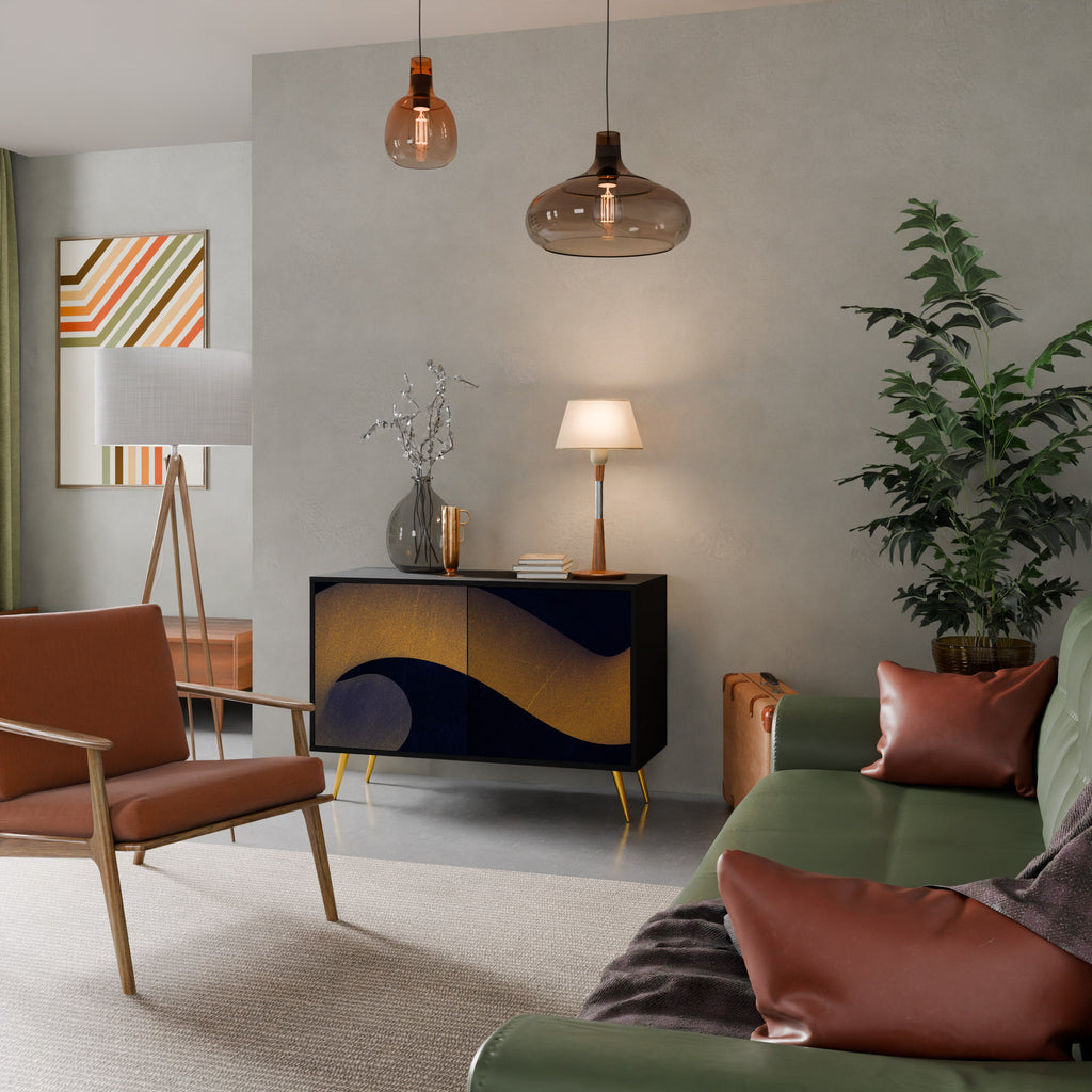 HOLLOW TIME 2-Door Sideboard in Black Finish