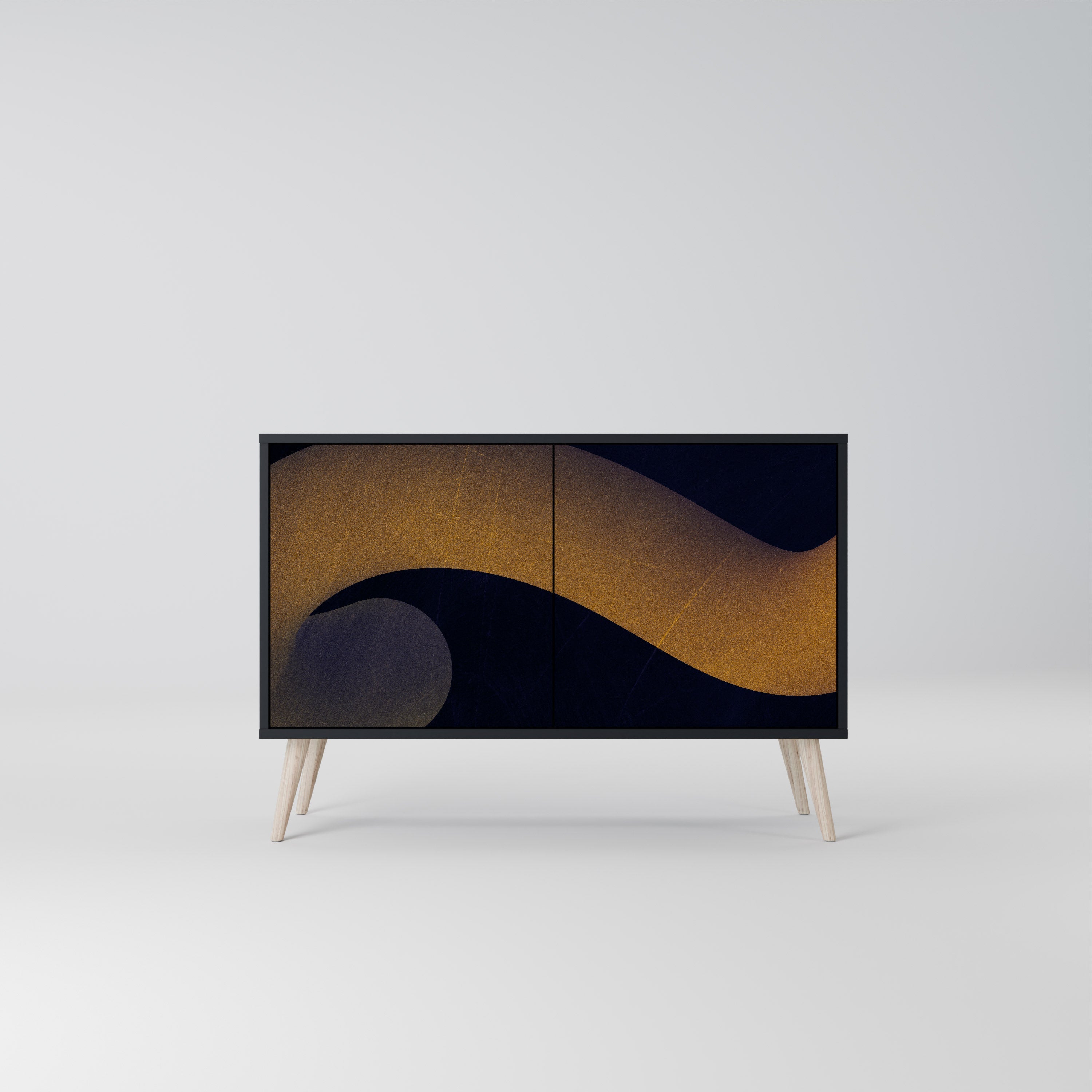 HOLLOW TIME 2-Door Sideboard in Black Finish