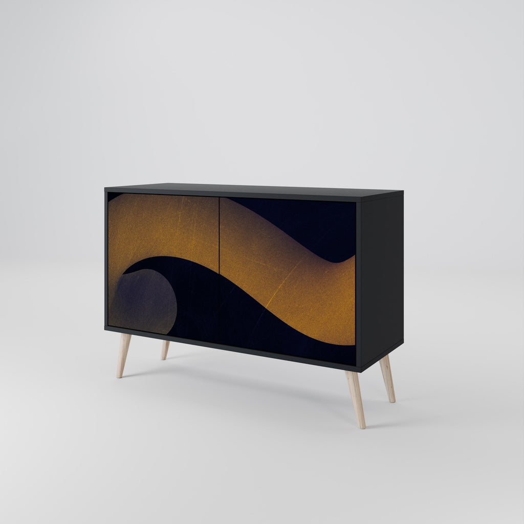 HOLLOW TIME 2-Door Sideboard in Black Finish