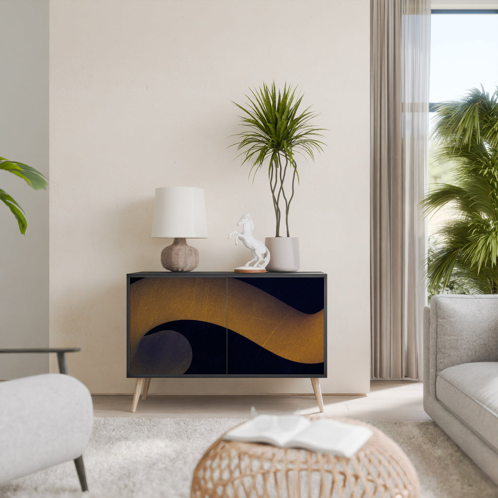 HOLLOW TIME 2-Door Sideboard in Black Finish