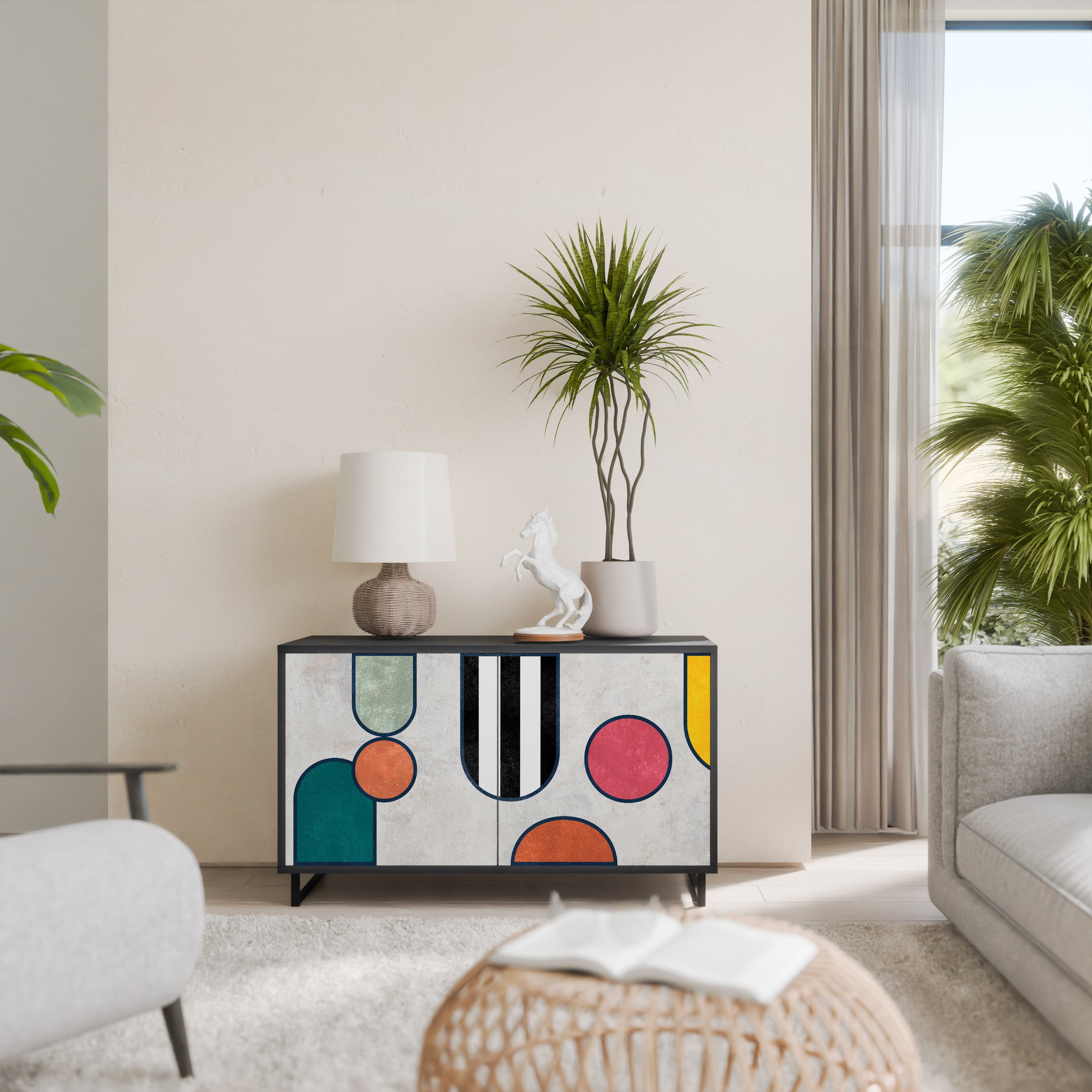 COOL STORY 2-Door Sideboard in Black Finish