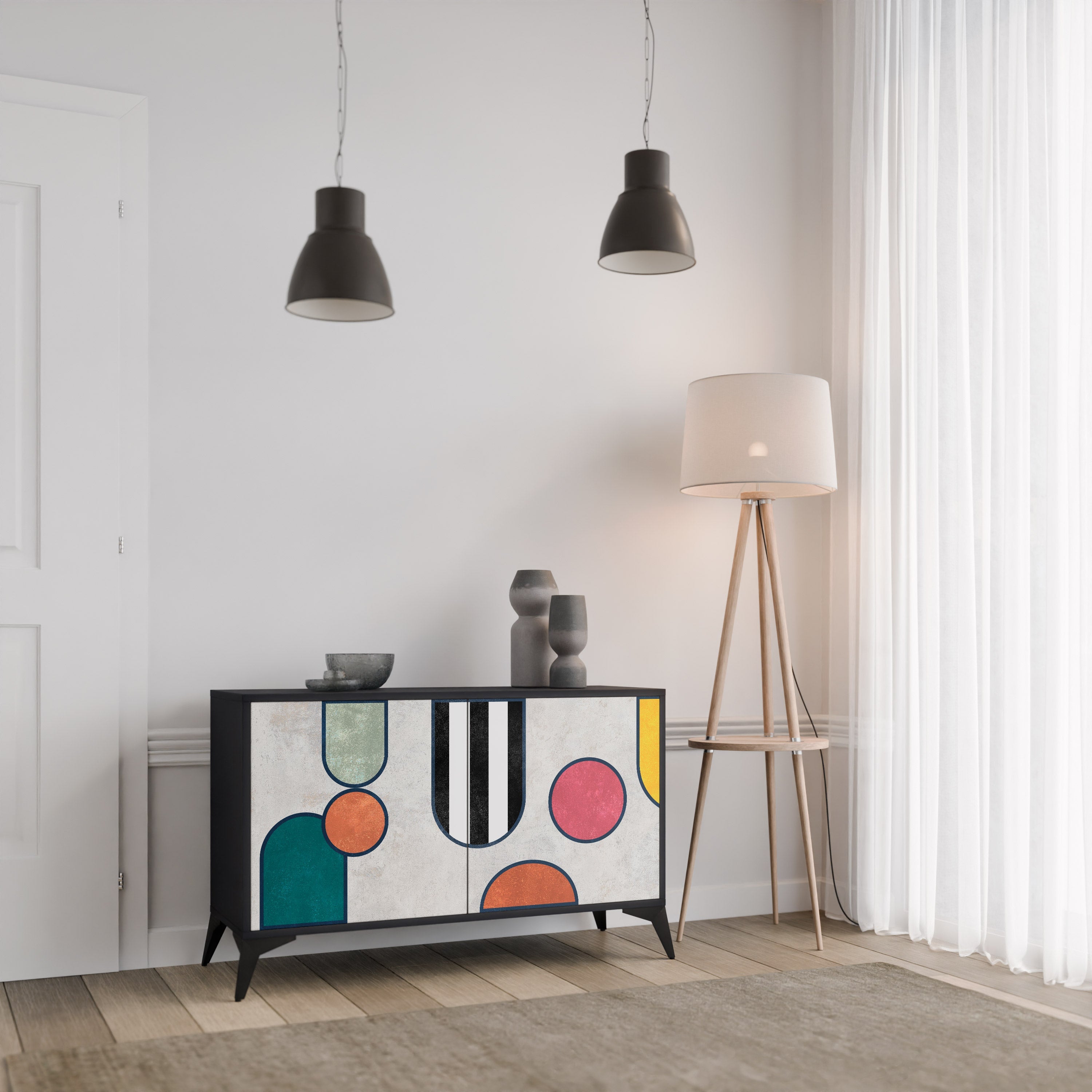 COOL STORY 2-Door Sideboard in Black Finish