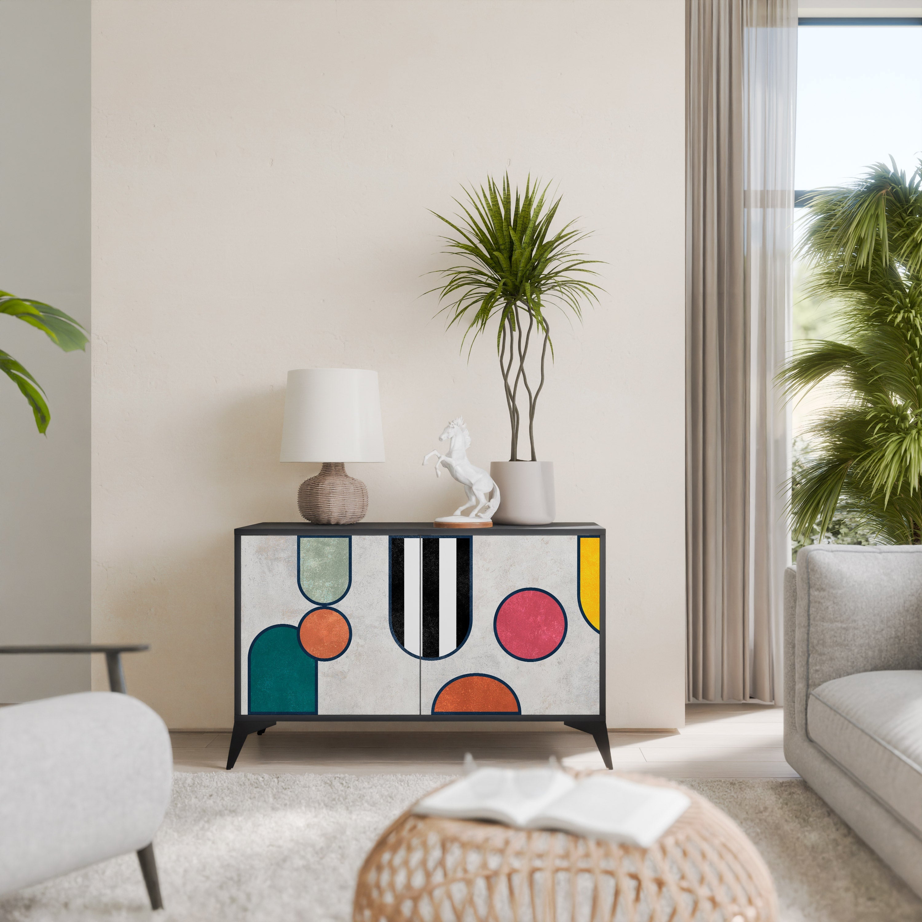 COOL STORY 2-Door Sideboard in Black Finish