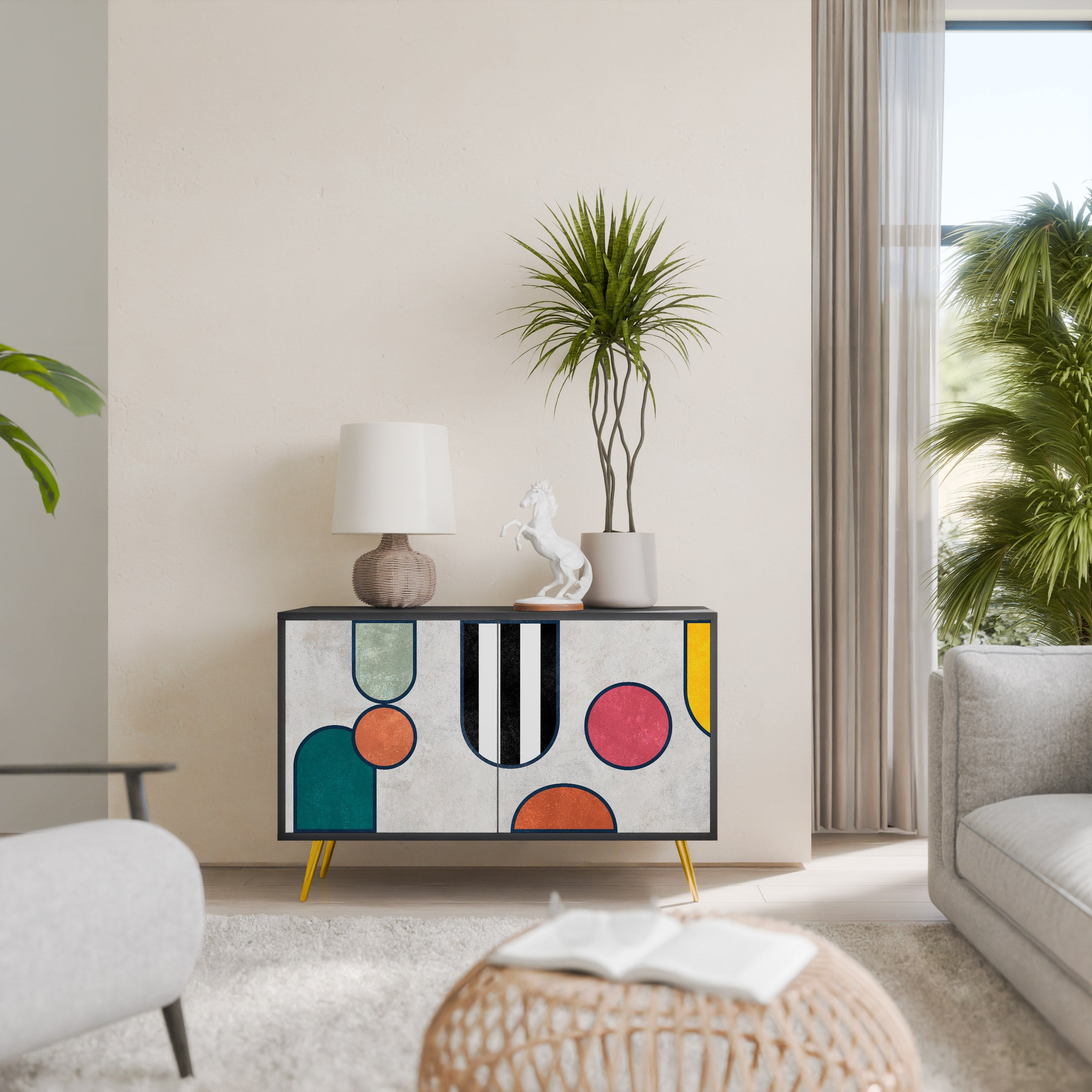 COOL STORY 2-Door Sideboard in Black Finish