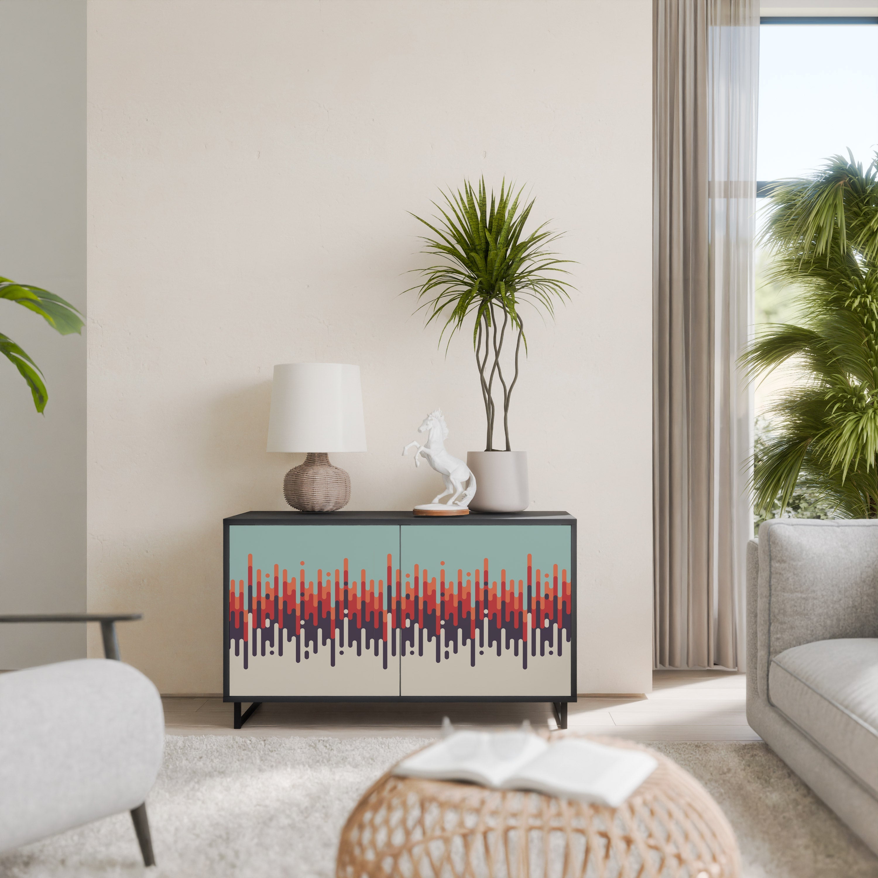 CHROMA CONTOURS 2-Door Sideboard in Black Finish