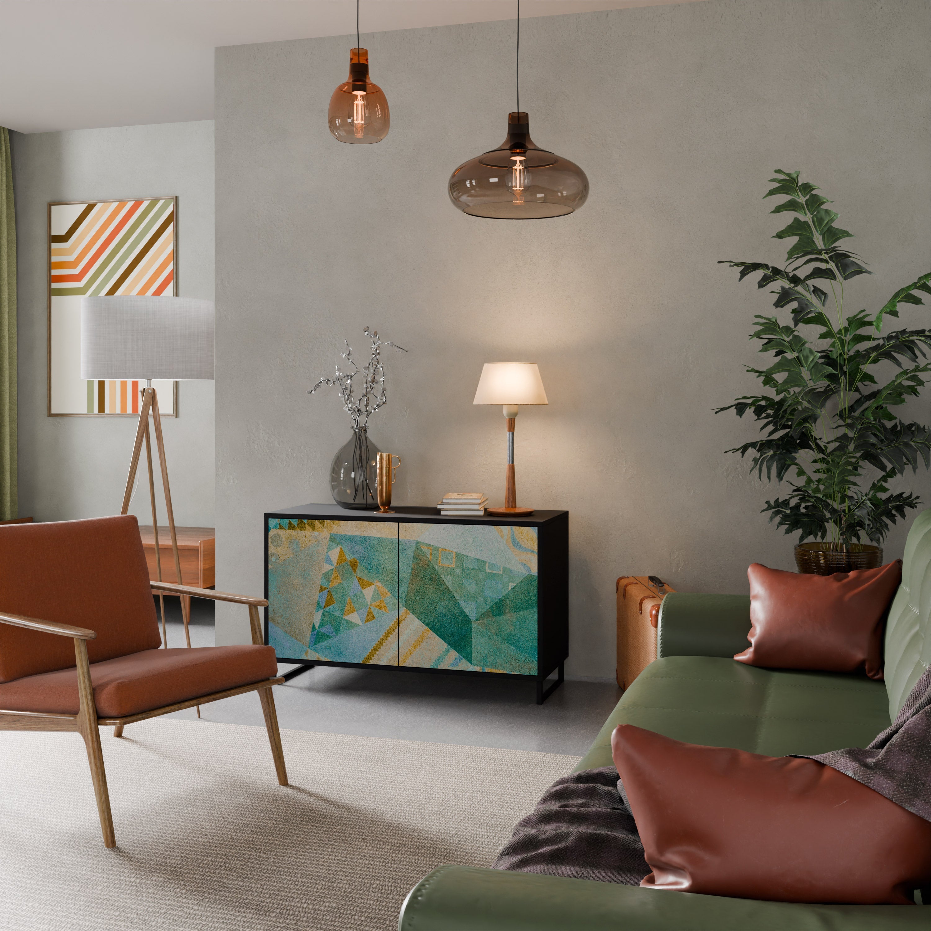 SPECTRUM SPLENDOR 2-Door Sideboard in Black Finish