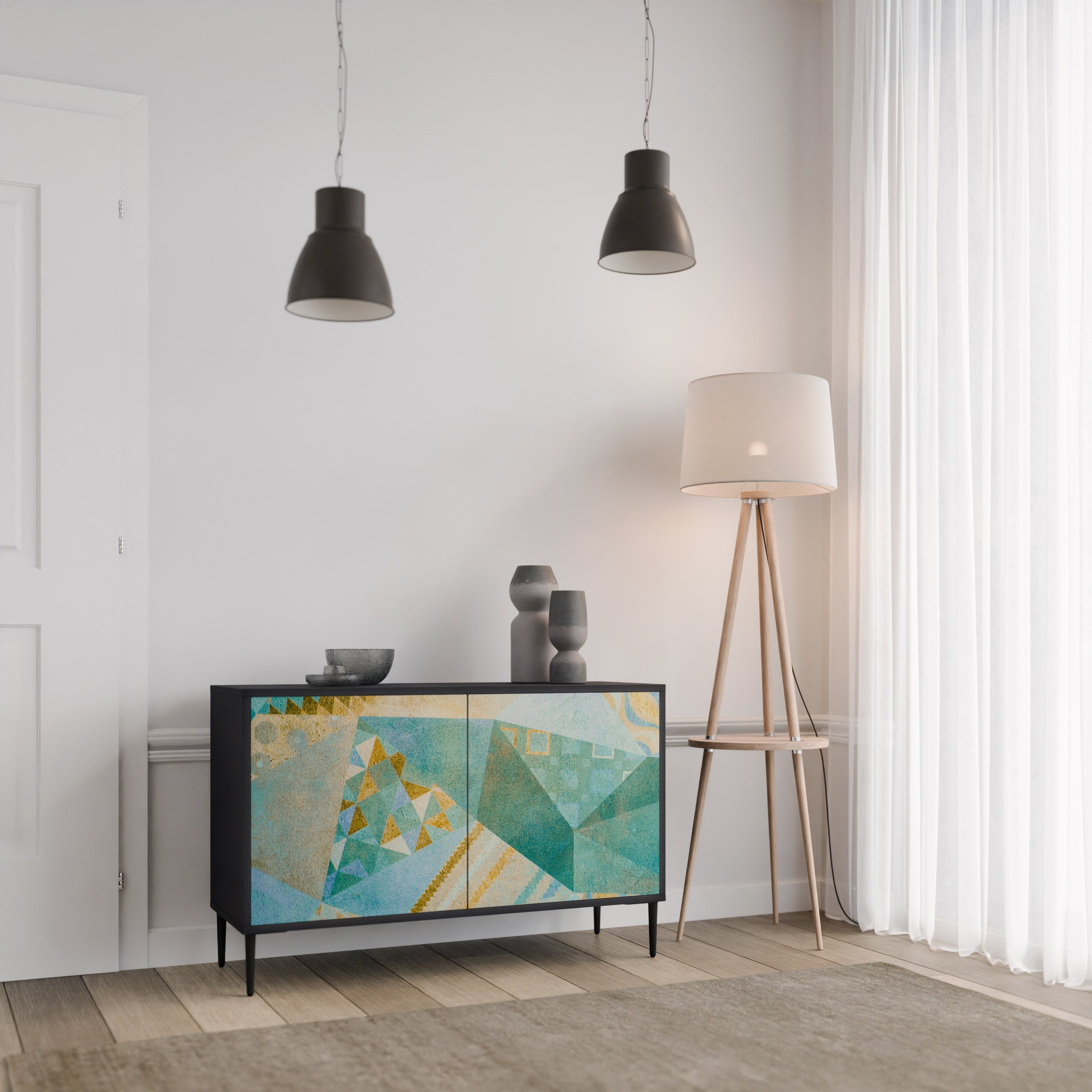 SPECTRUM SPLENDOR 2-Door Sideboard in Black Finish