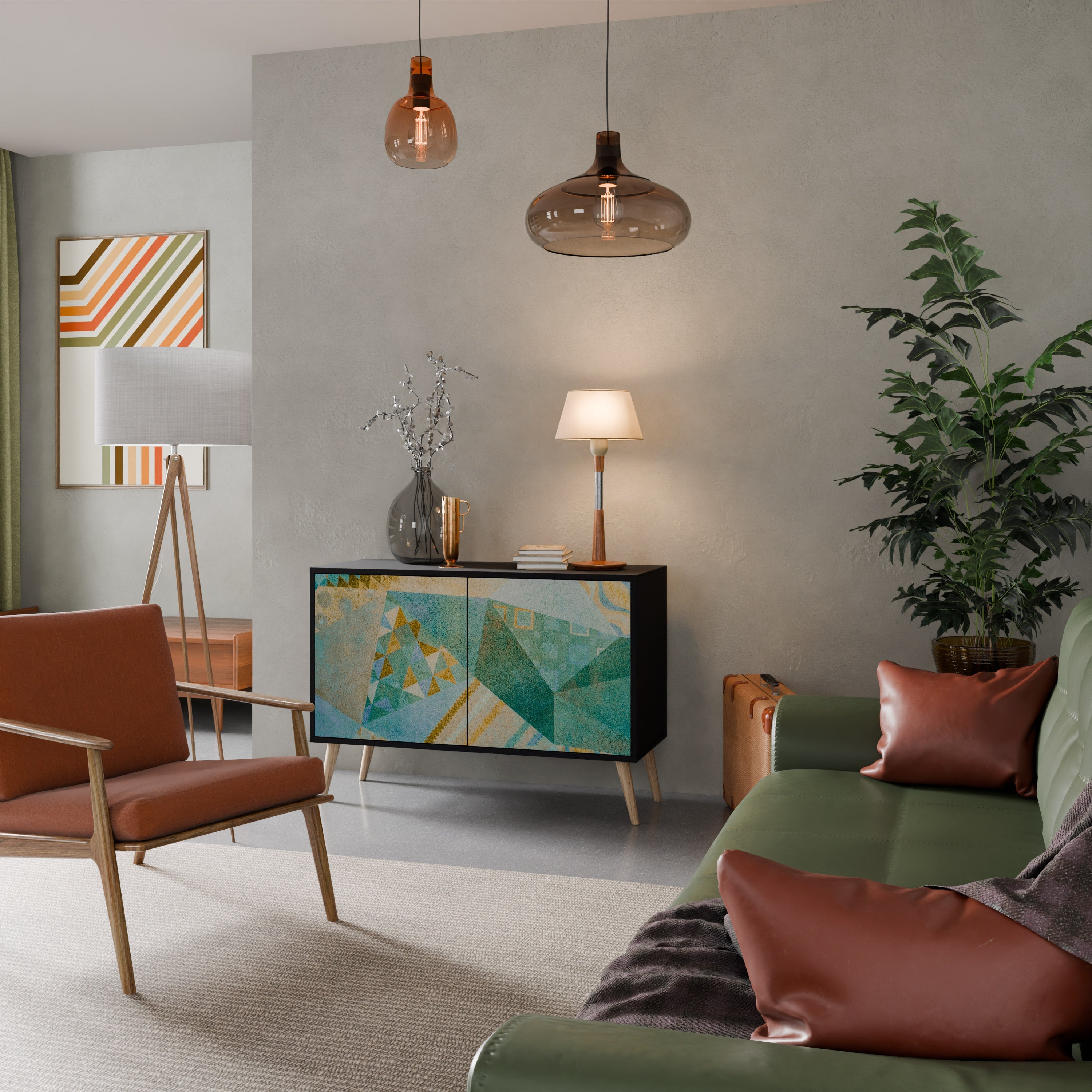 SPECTRUM SPLENDOR 2-Door Sideboard in Black Finish