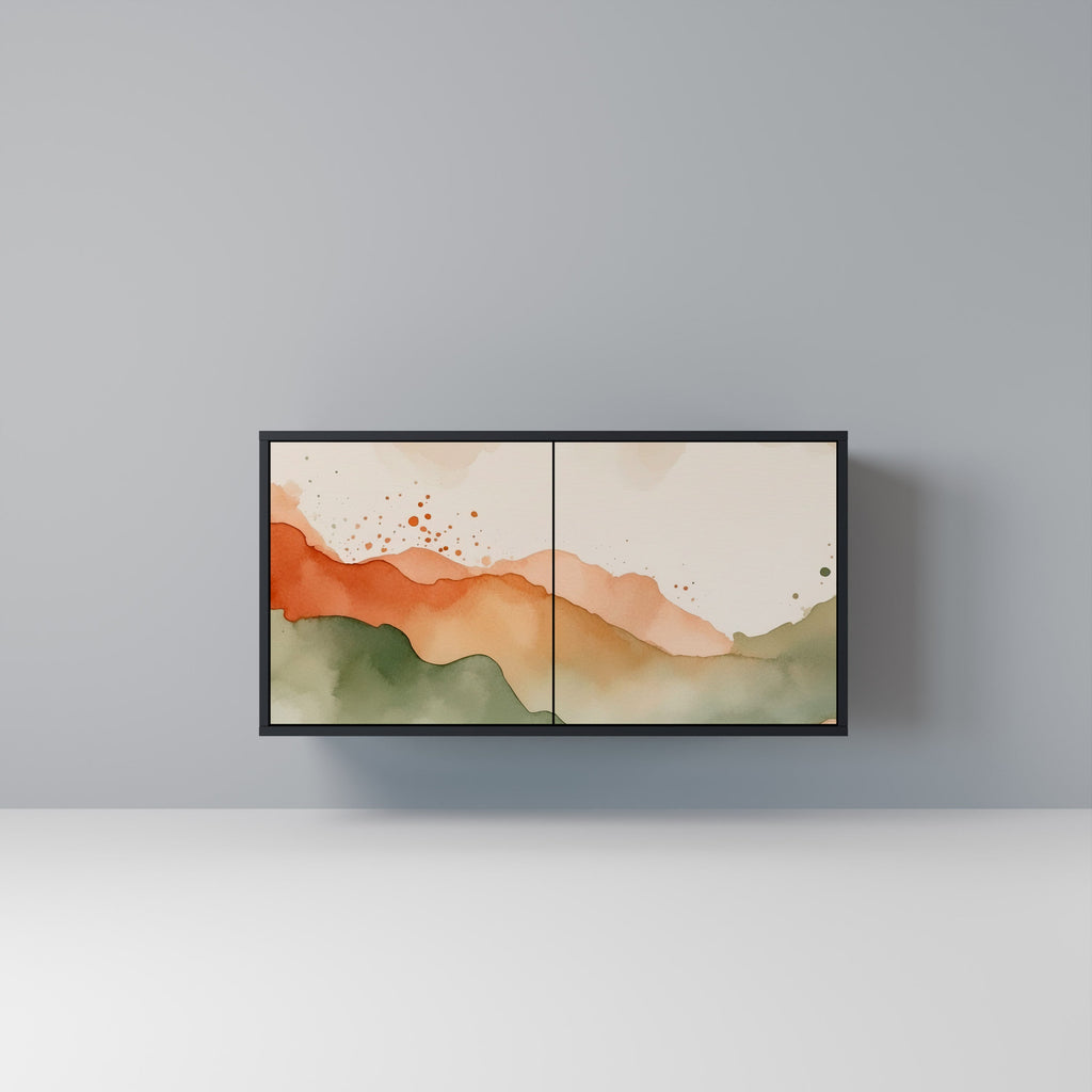 WATERCOLOUR PEAKS 2-Door Sideboard in Black Finish