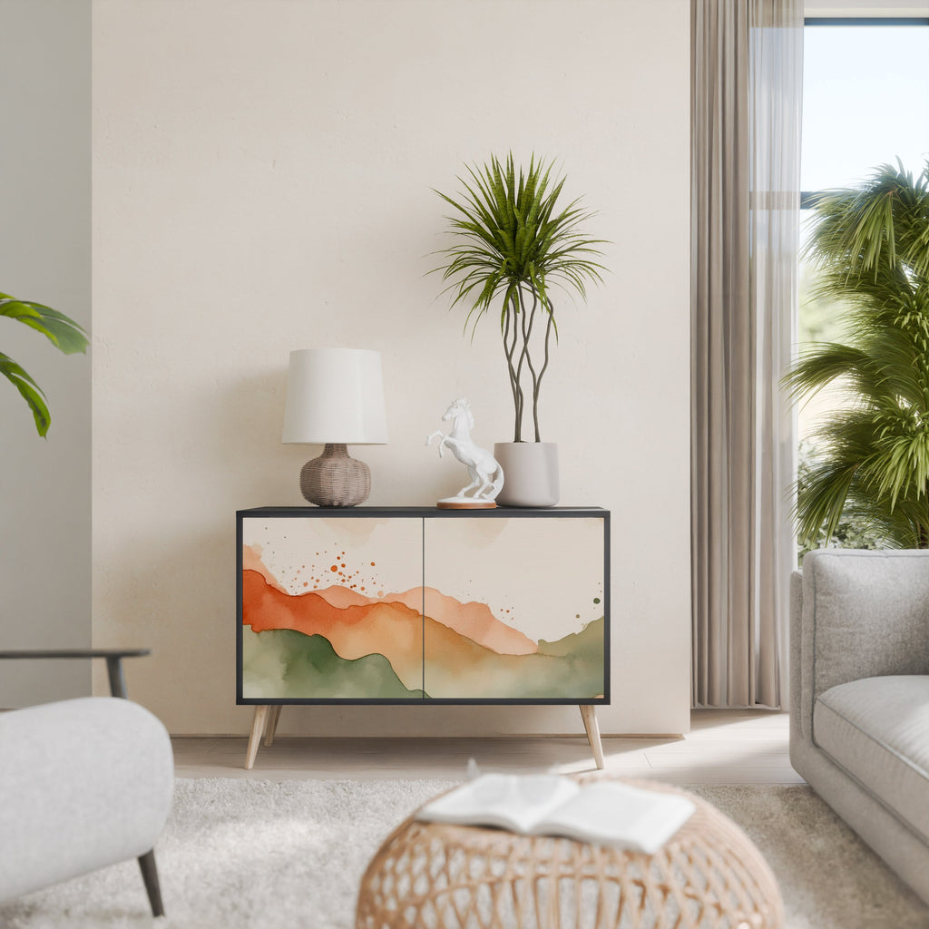 WATERCOLOUR PEAKS 2-Door Sideboard in Black Finish