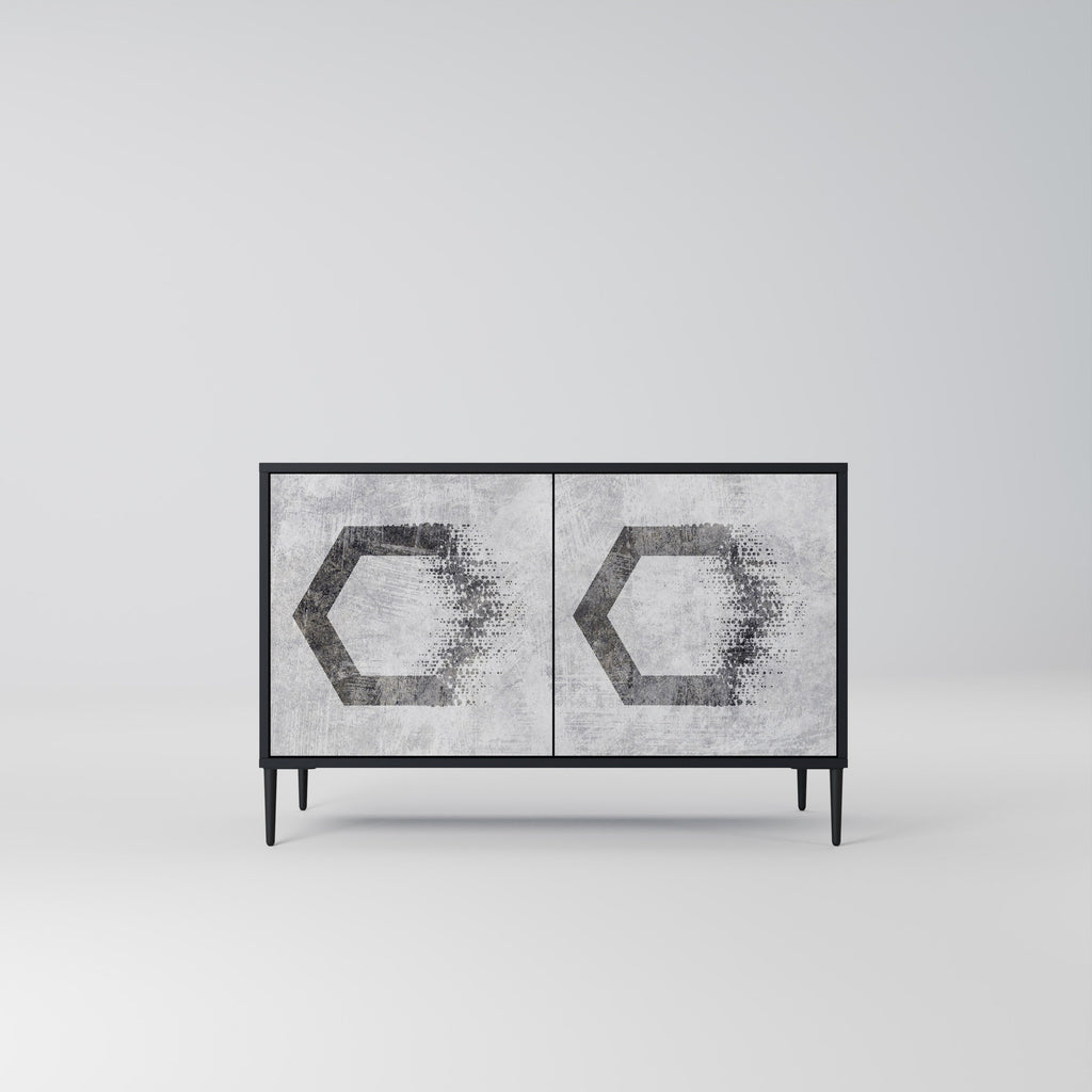 HEXAGONAL FIGURES 2-Door Sideboard in Black Finish