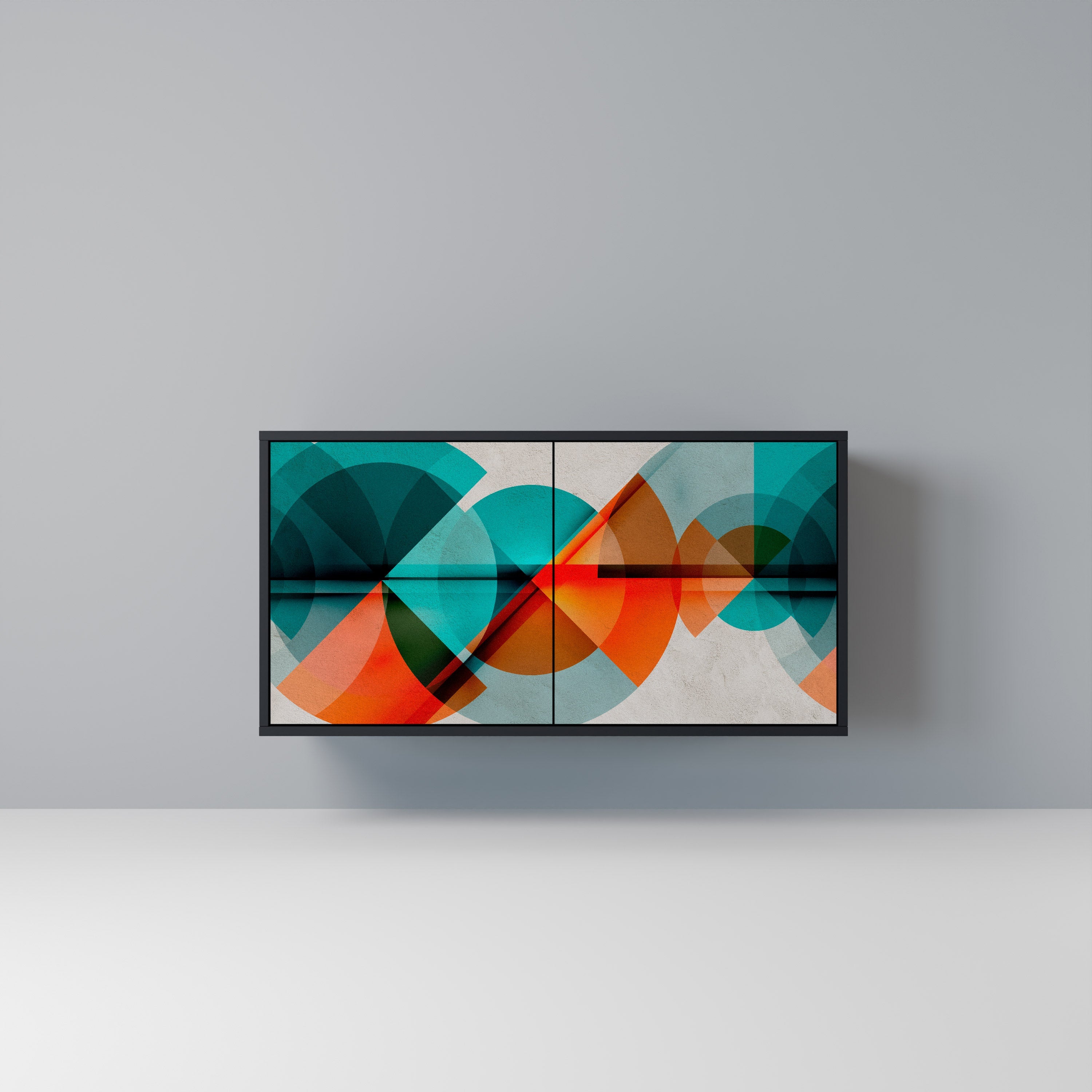 CIRCULAR RHAPSODY 2-Door Sideboard in Black Finish