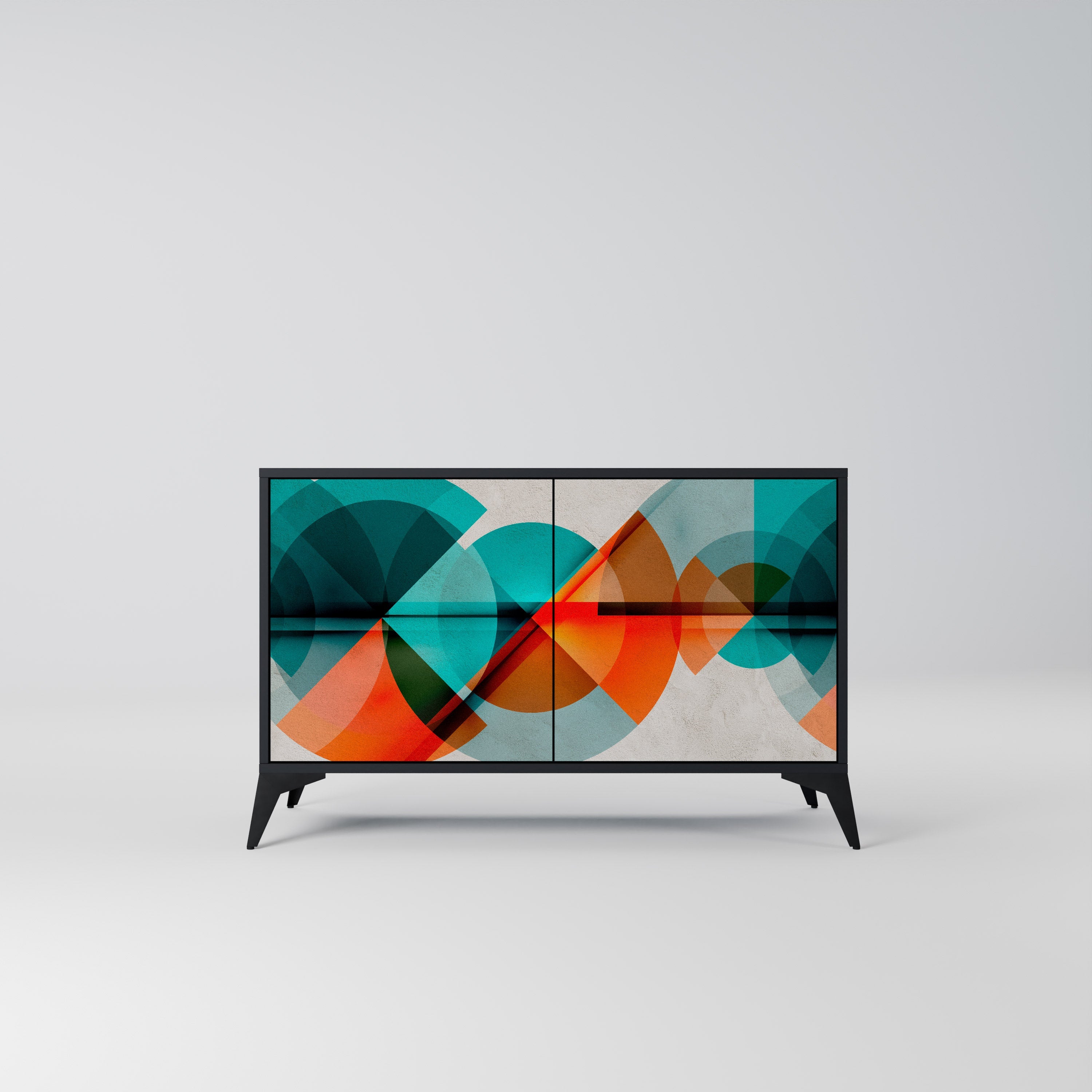 CIRCULAR RHAPSODY 2-Door Sideboard in Black Finish