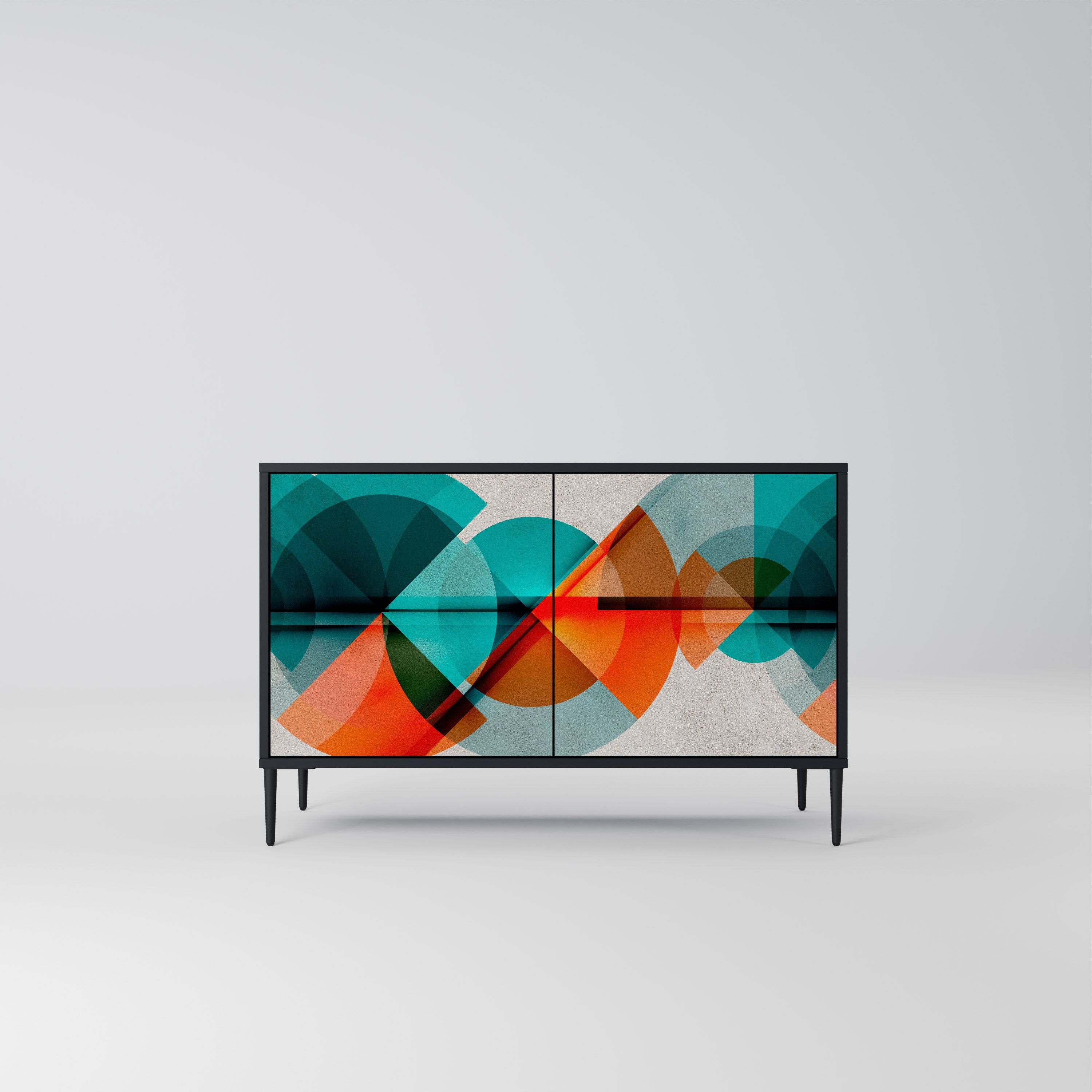 CIRCULAR RHAPSODY 2-Door Sideboard in Black Finish