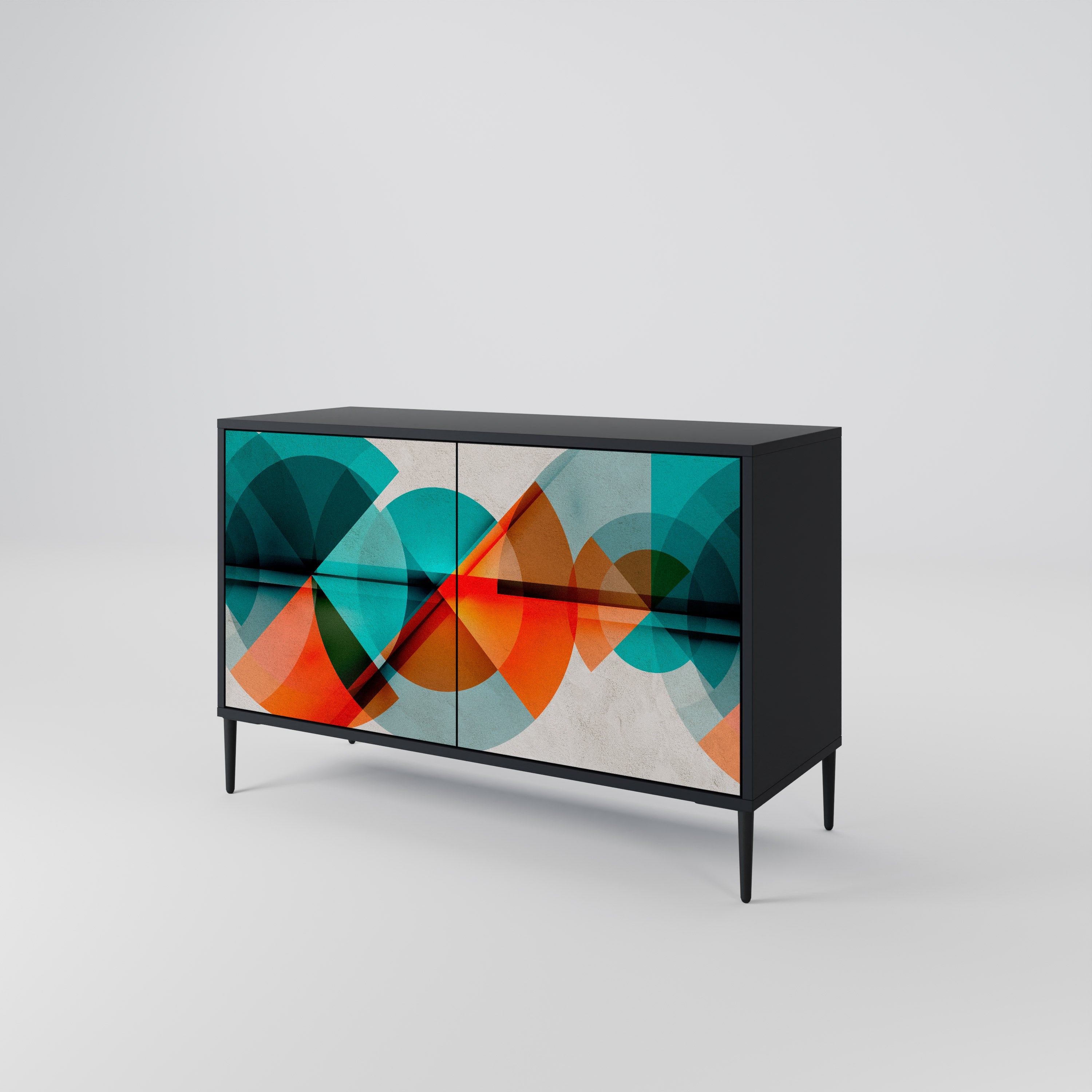 CIRCULAR RHAPSODY 2-Door Sideboard in Black Finish