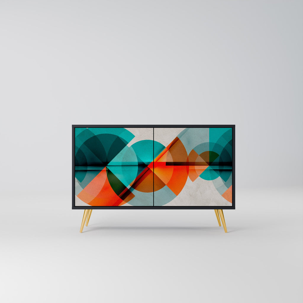 CIRCULAR RHAPSODY 2-Door Sideboard in Black Finish