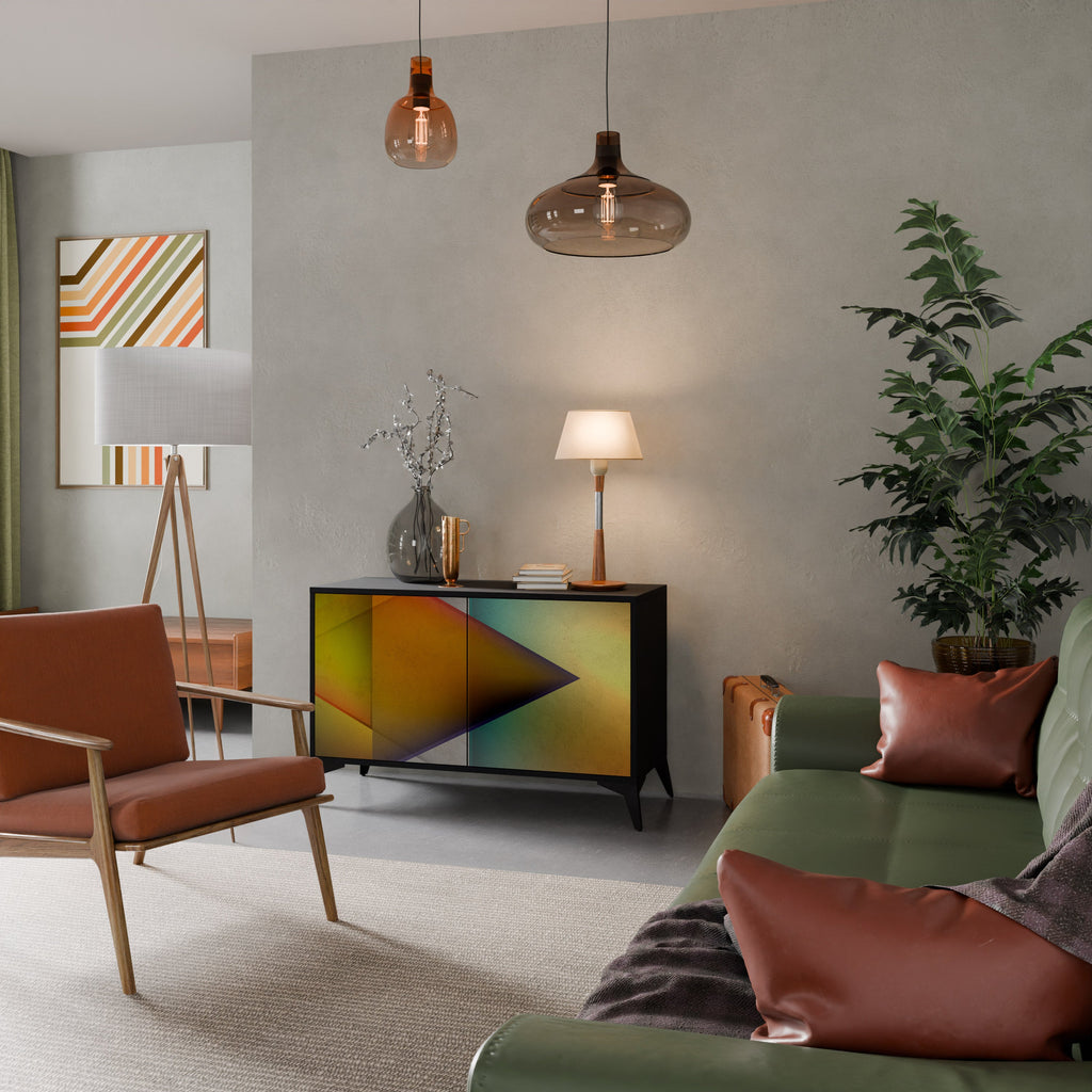 PIERCING SHARPNESS 2-Door Sideboard in Black Finish