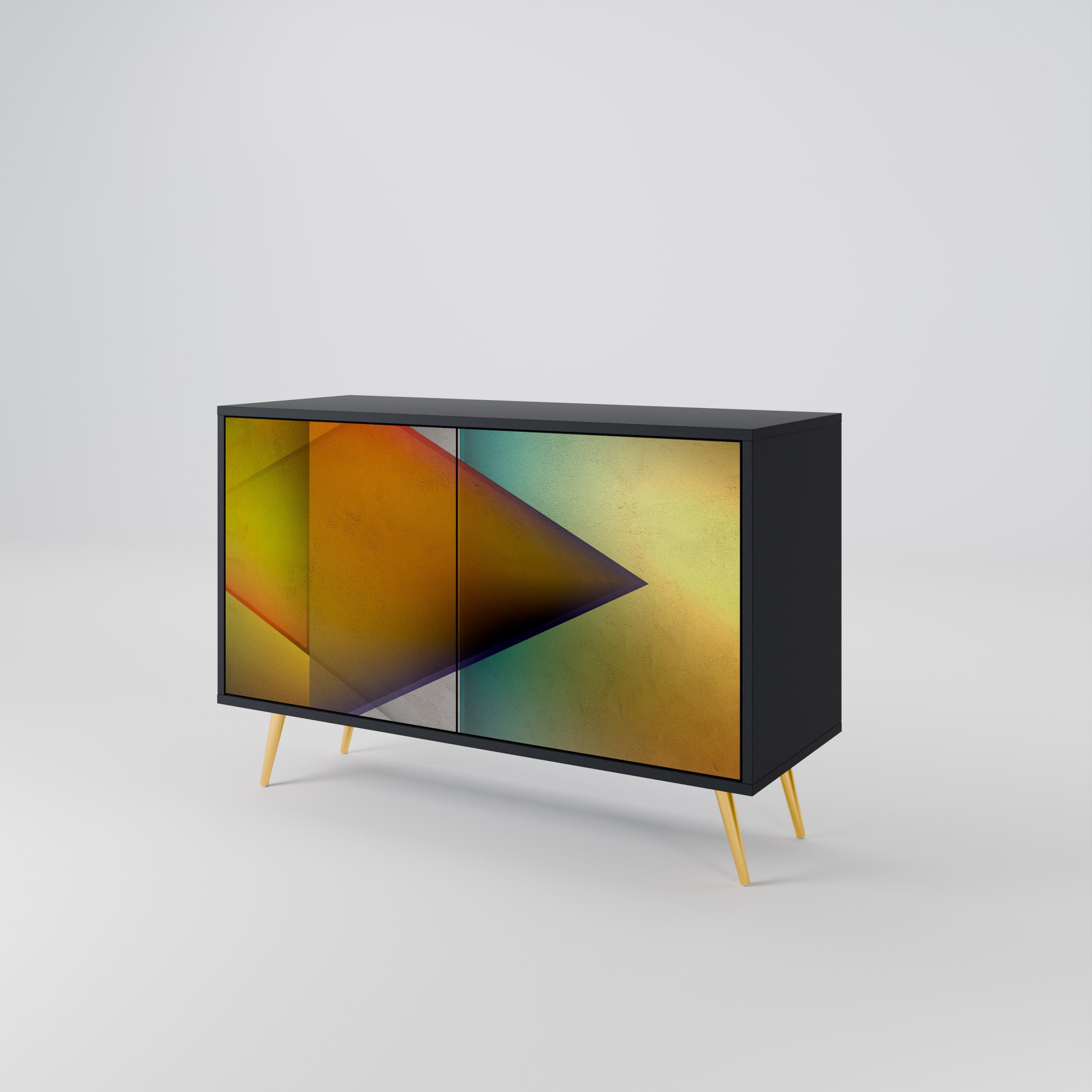 PIERCING SHARPNESS 2-Door Sideboard in Black Finish