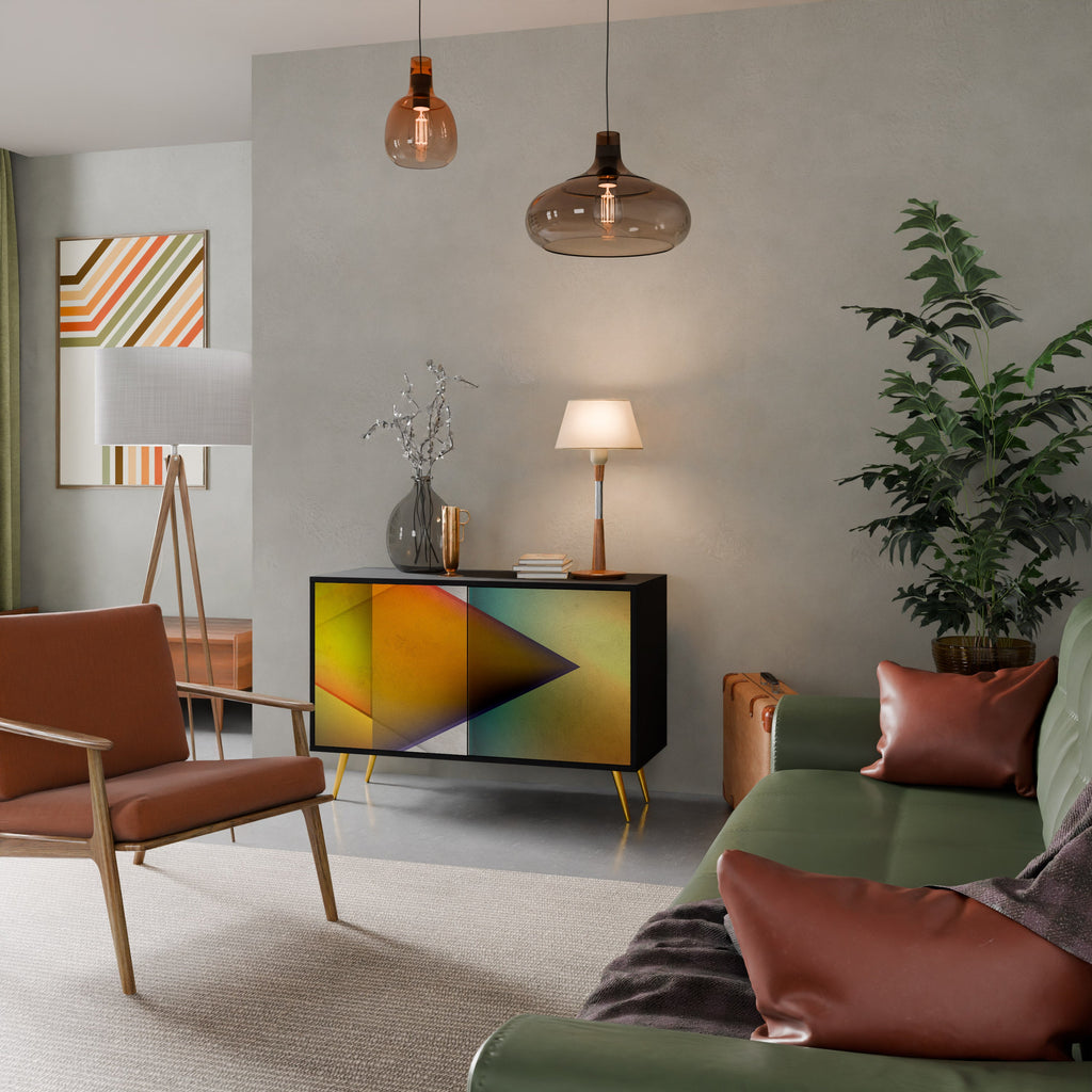 PIERCING SHARPNESS 2-Door Sideboard in Black Finish