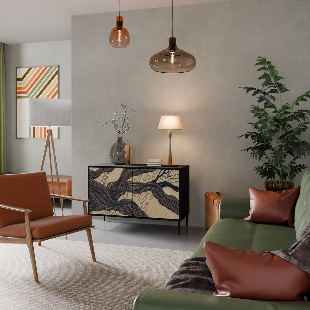 UNIFIED FRAGMENTS 2-Door Sideboard in Black Finish