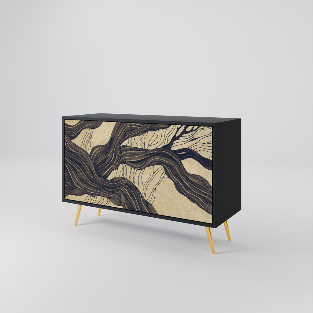 UNIFIED FRAGMENTS 2-Door Sideboard in Black Finish