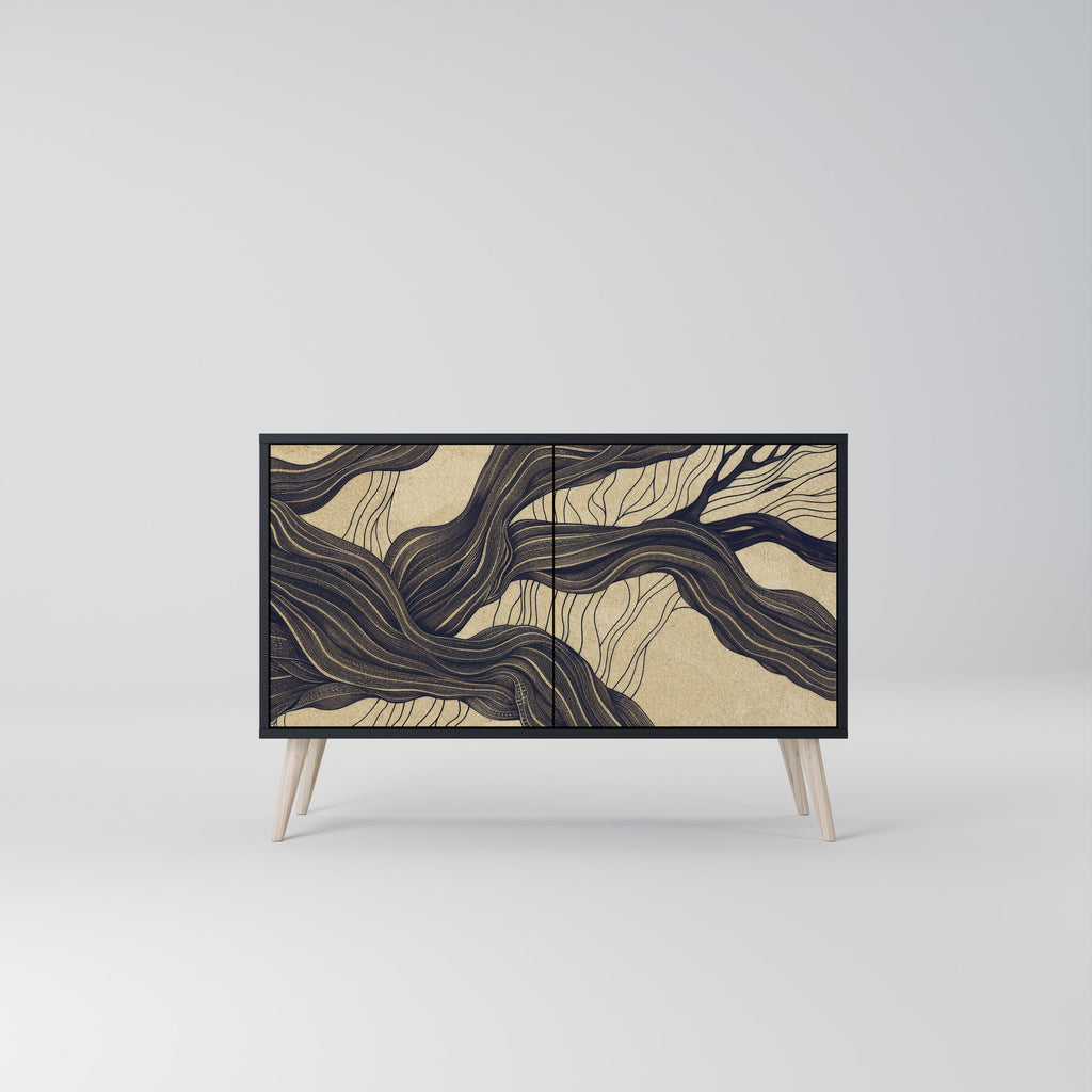 UNIFIED FRAGMENTS 2-Door Sideboard in Black Finish