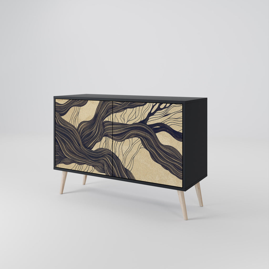 UNIFIED FRAGMENTS 2-Door Sideboard in Black Finish