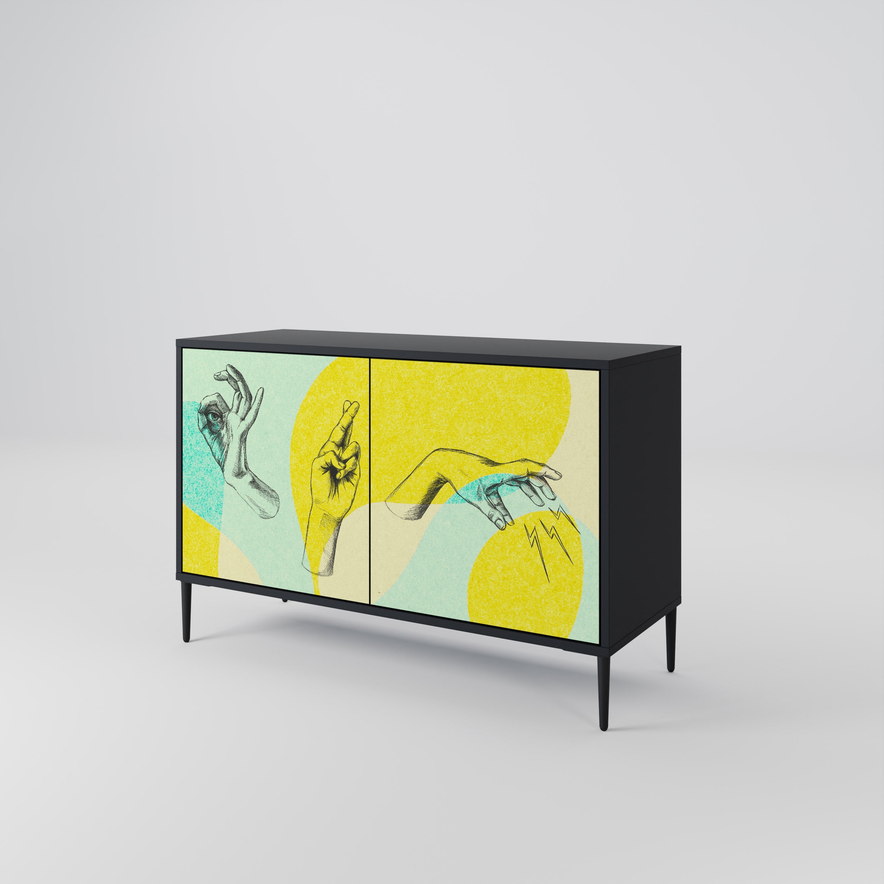 BODY LANGUAGE 2-Door Sideboard in Black Finish
