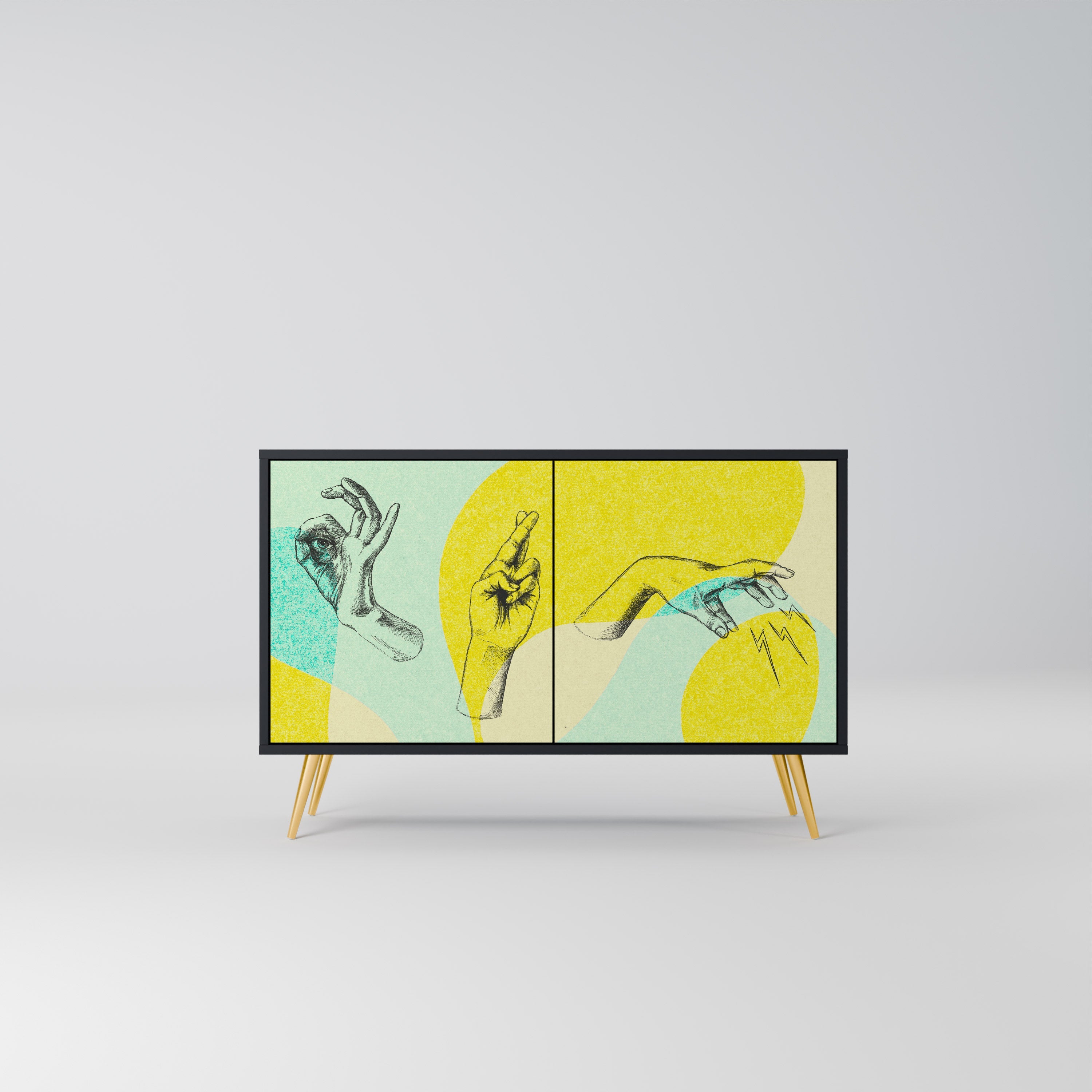 BODY LANGUAGE 2-Door Sideboard in Black Finish