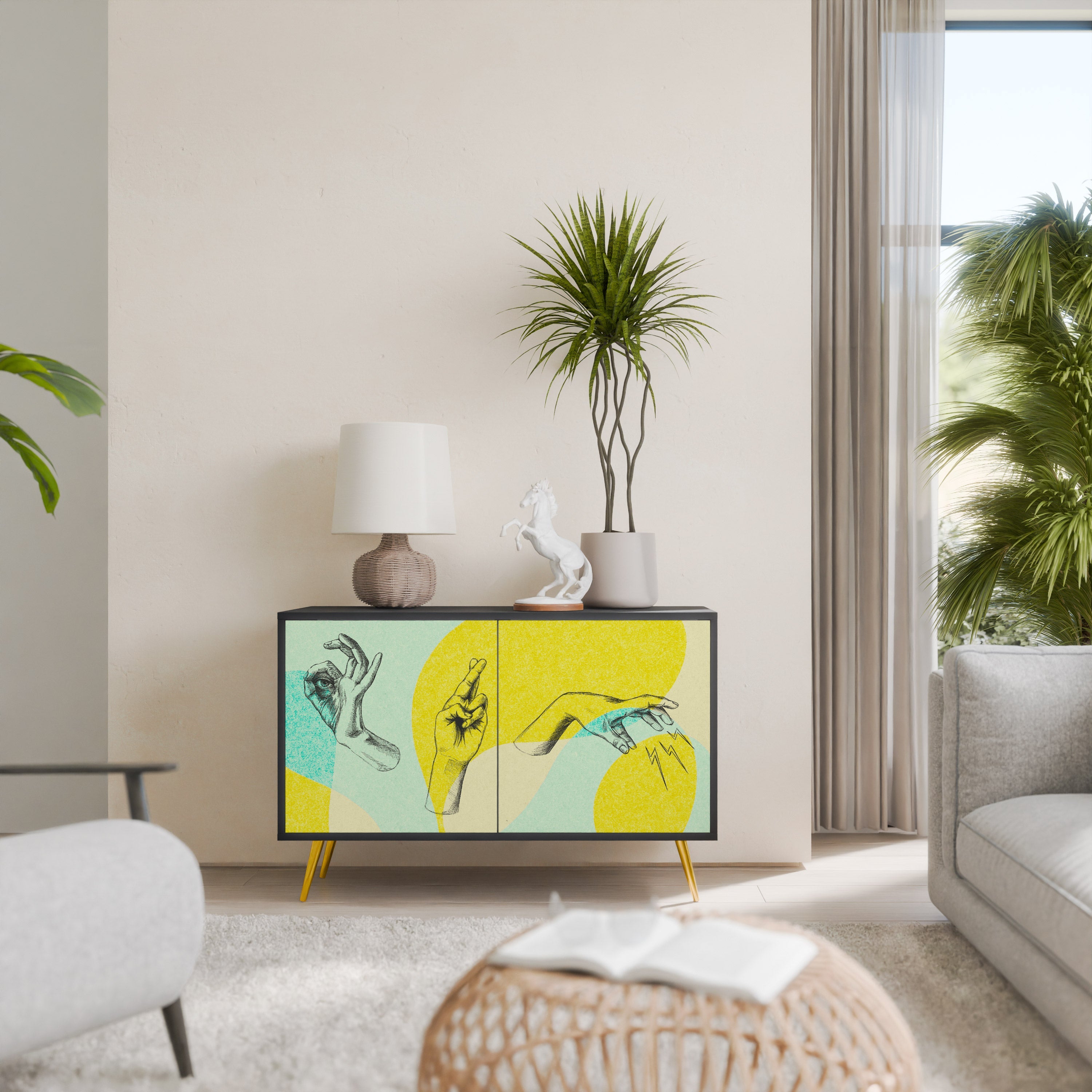 BODY LANGUAGE 2-Door Sideboard in Black Finish