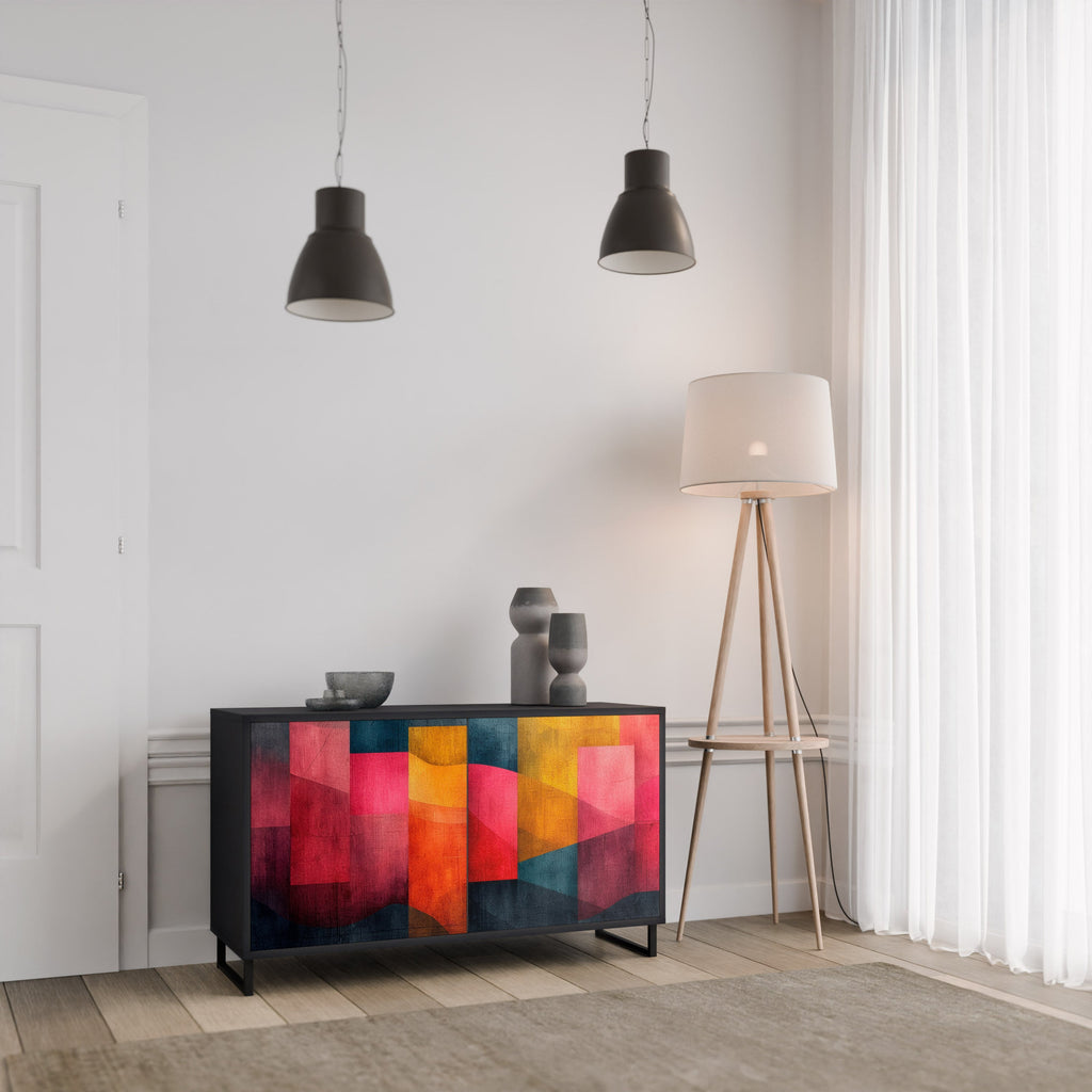 Buffet 2 portes COLORFUL SOUNDS en finition noire