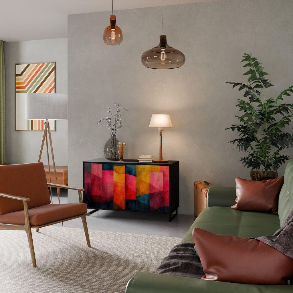 Buffet 2 portes COLORFUL SOUNDS en finition noire