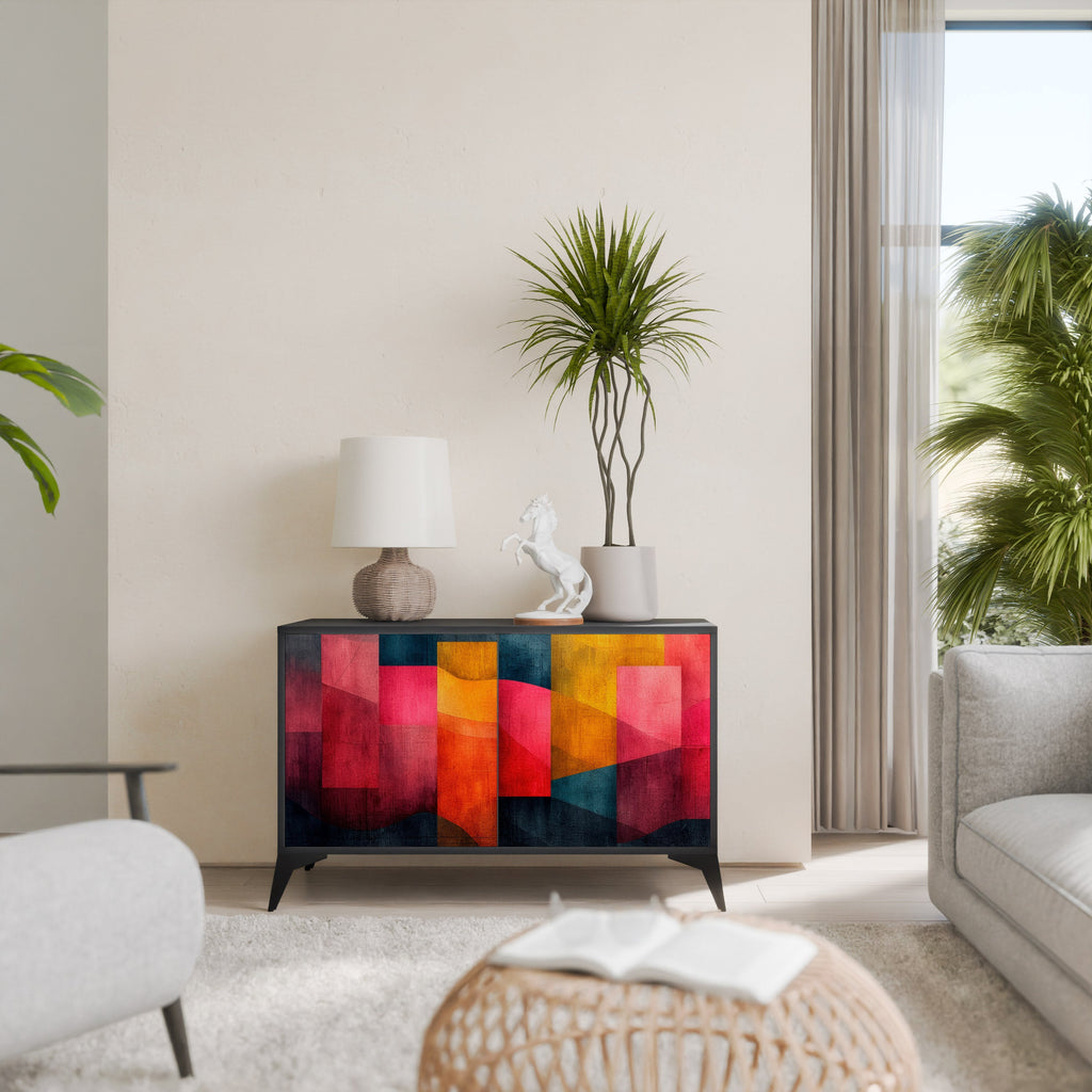 Buffet 2 portes COLORFUL SOUNDS en finition noire