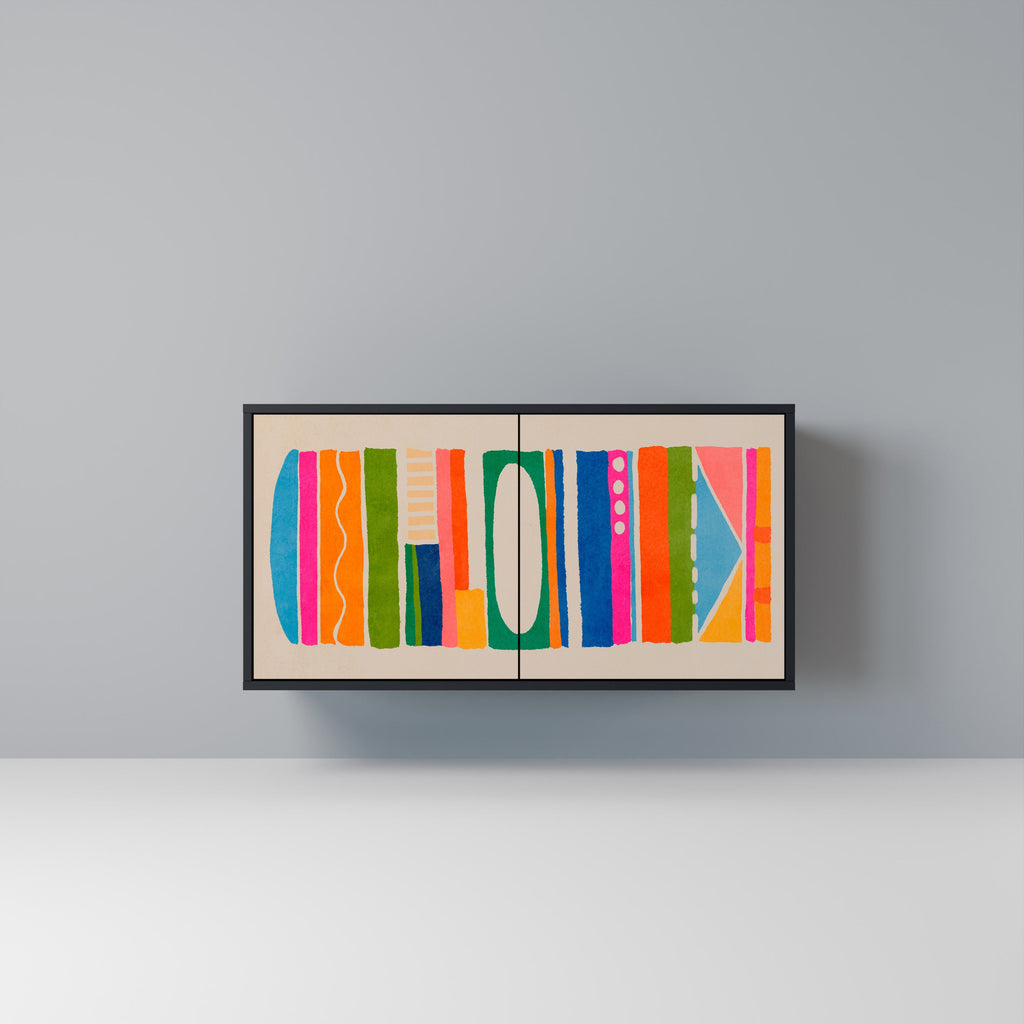 GEOMETRIC SHINE 2-Door Sideboard in Black Finish