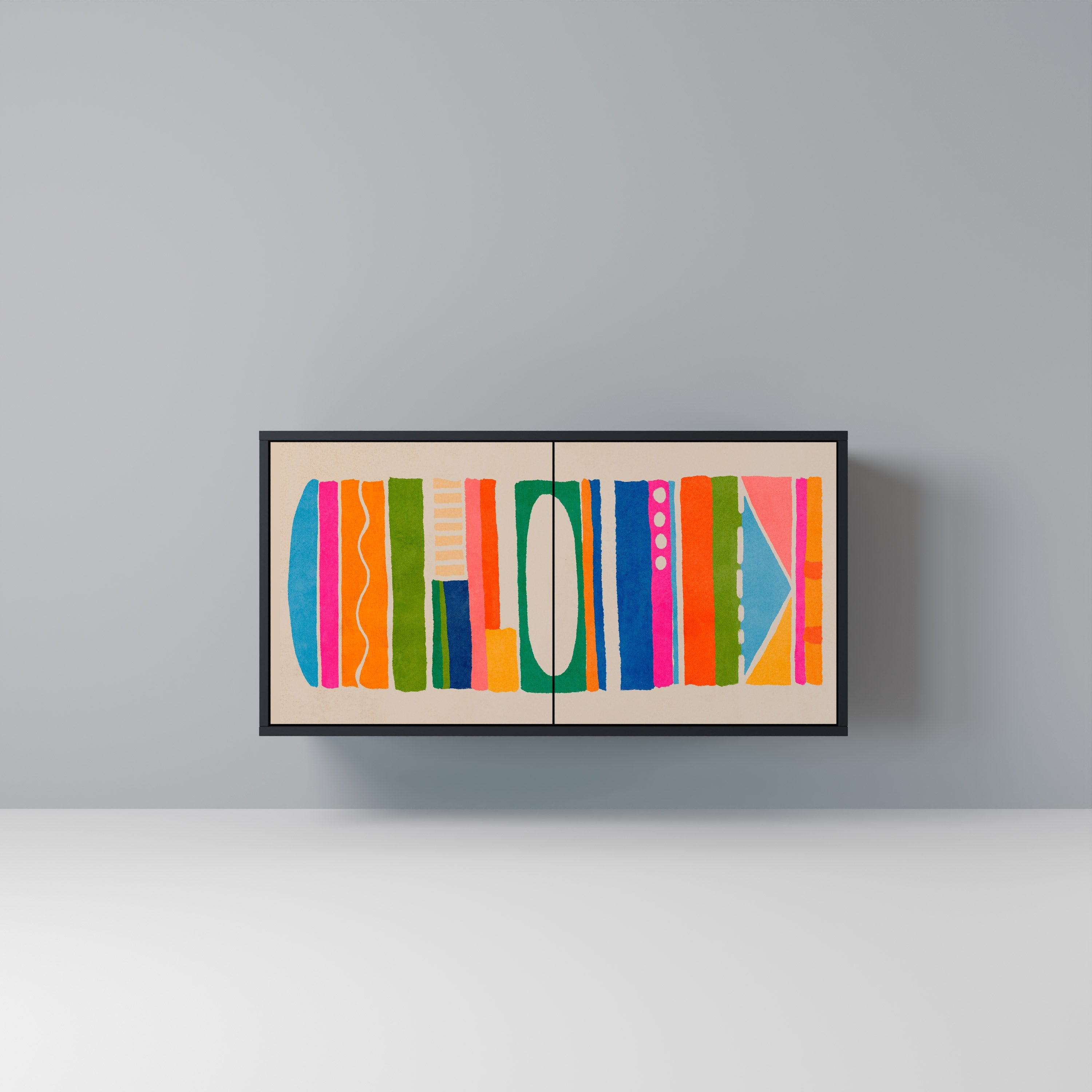 GEOMETRIC SHINE 2-Door Sideboard in Black Finish